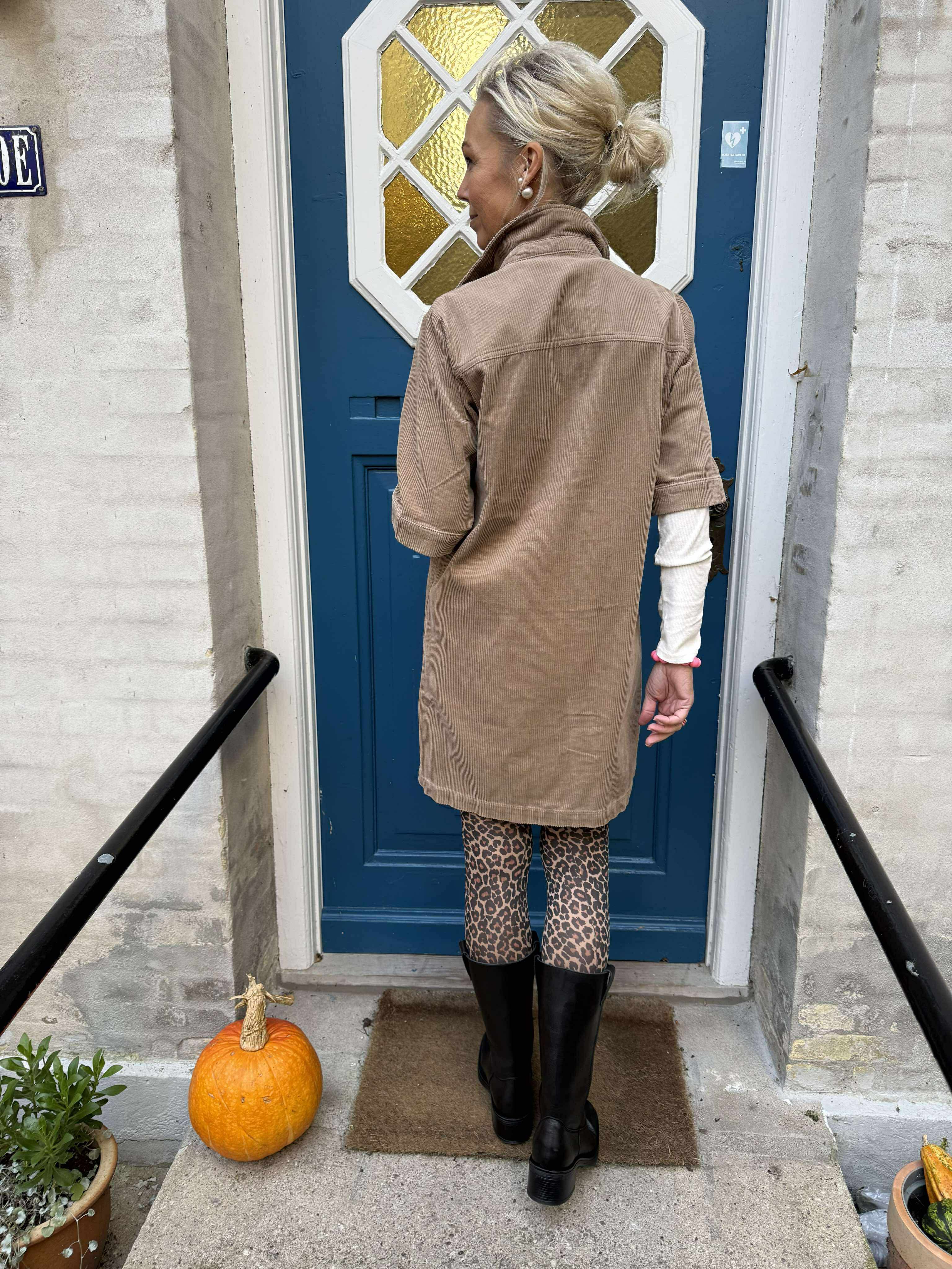 SHIRAZ SS BUTTON DRESS - Silver Mink