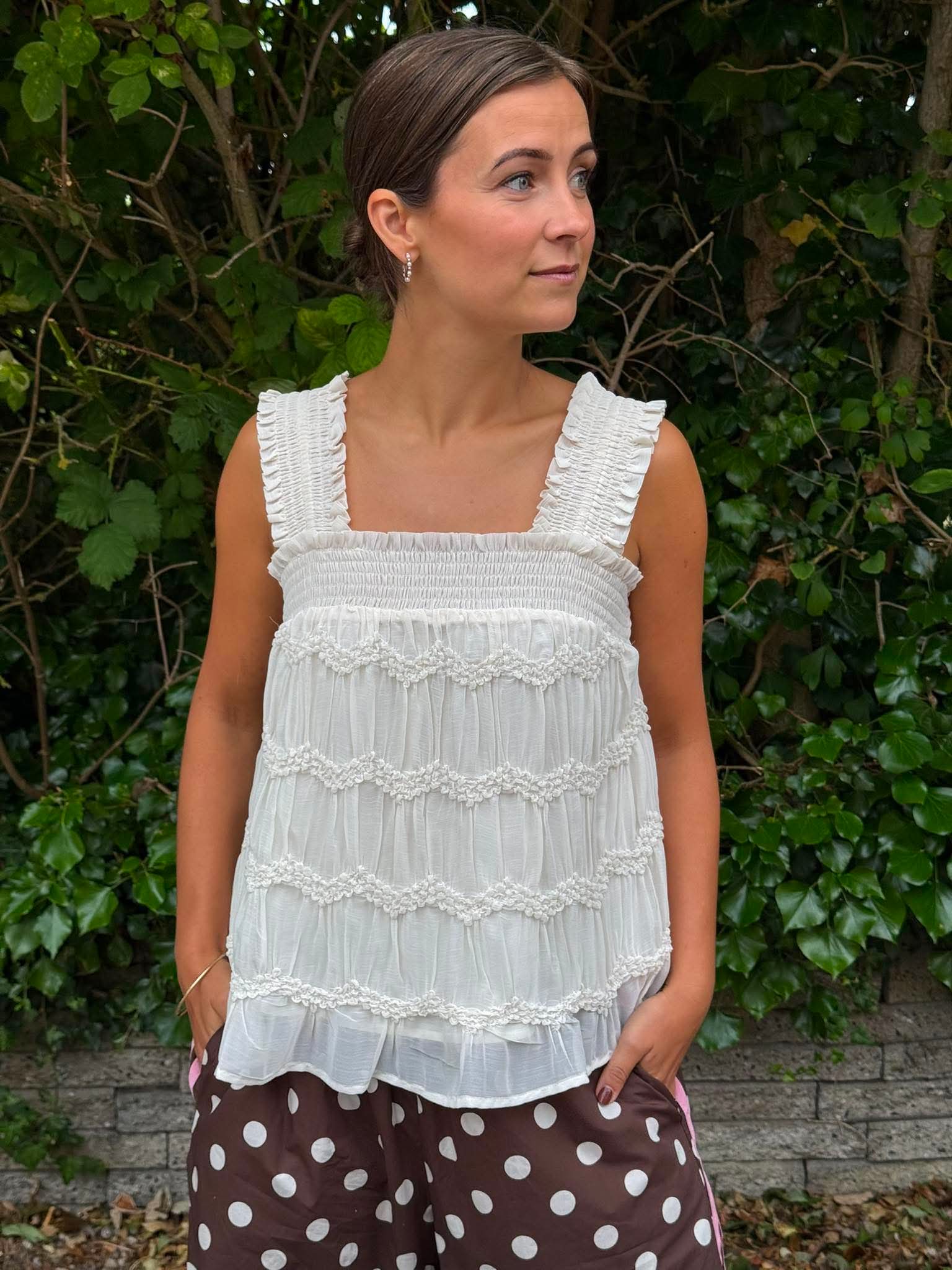 JerryCC Smock Strap Top - Off White