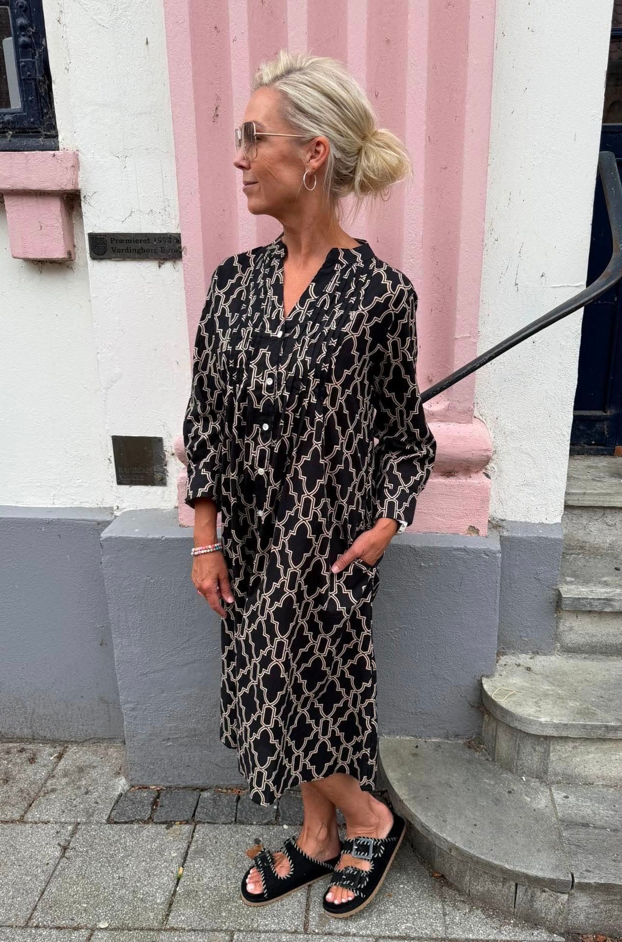 Torino Dress - Black and Beige
