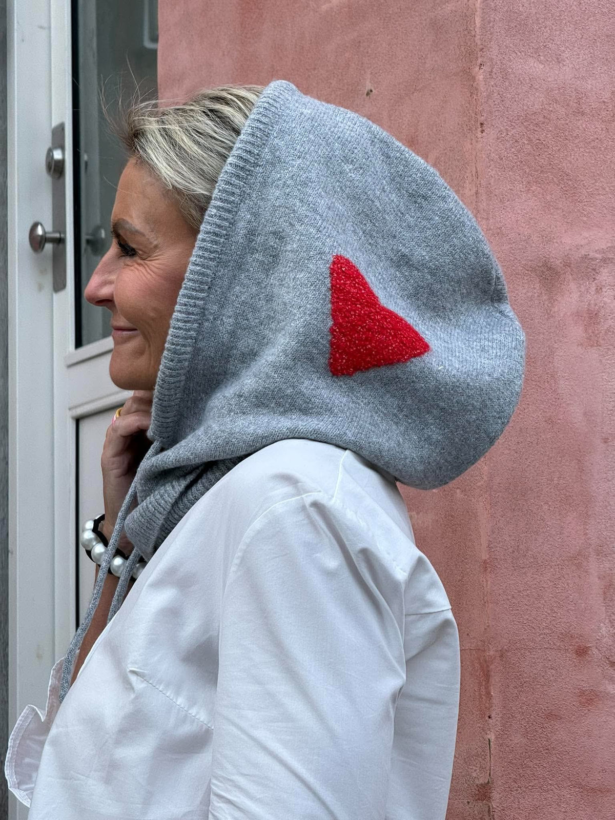 ADDIE BALACLAVA - Light Grey Melange/Heart/Flame