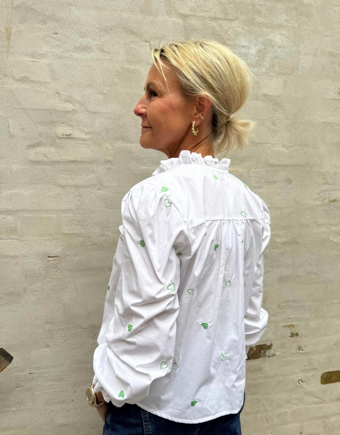 Sweet Heart Shirt - White/Green