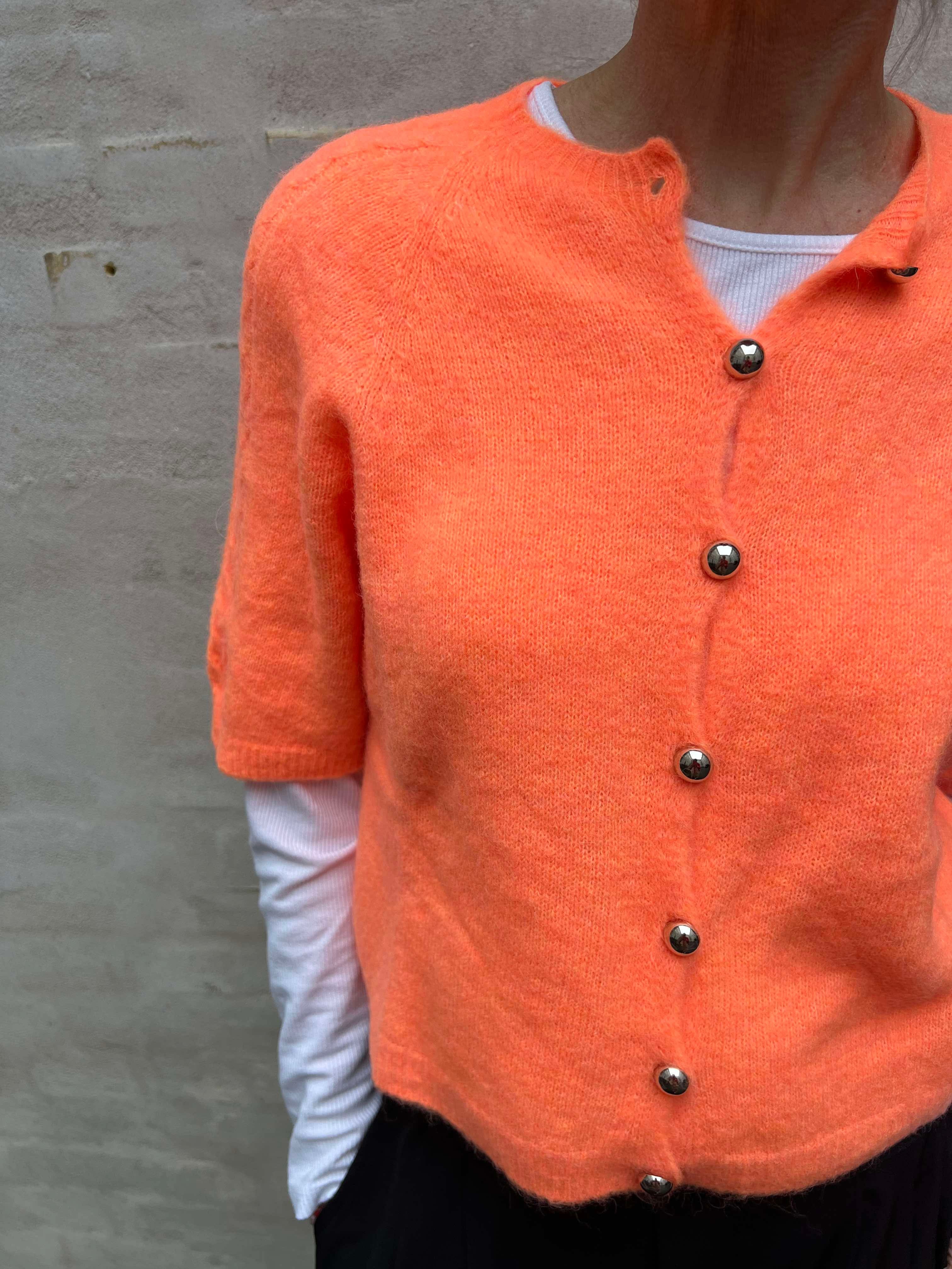 Short sleeve cardigan orange