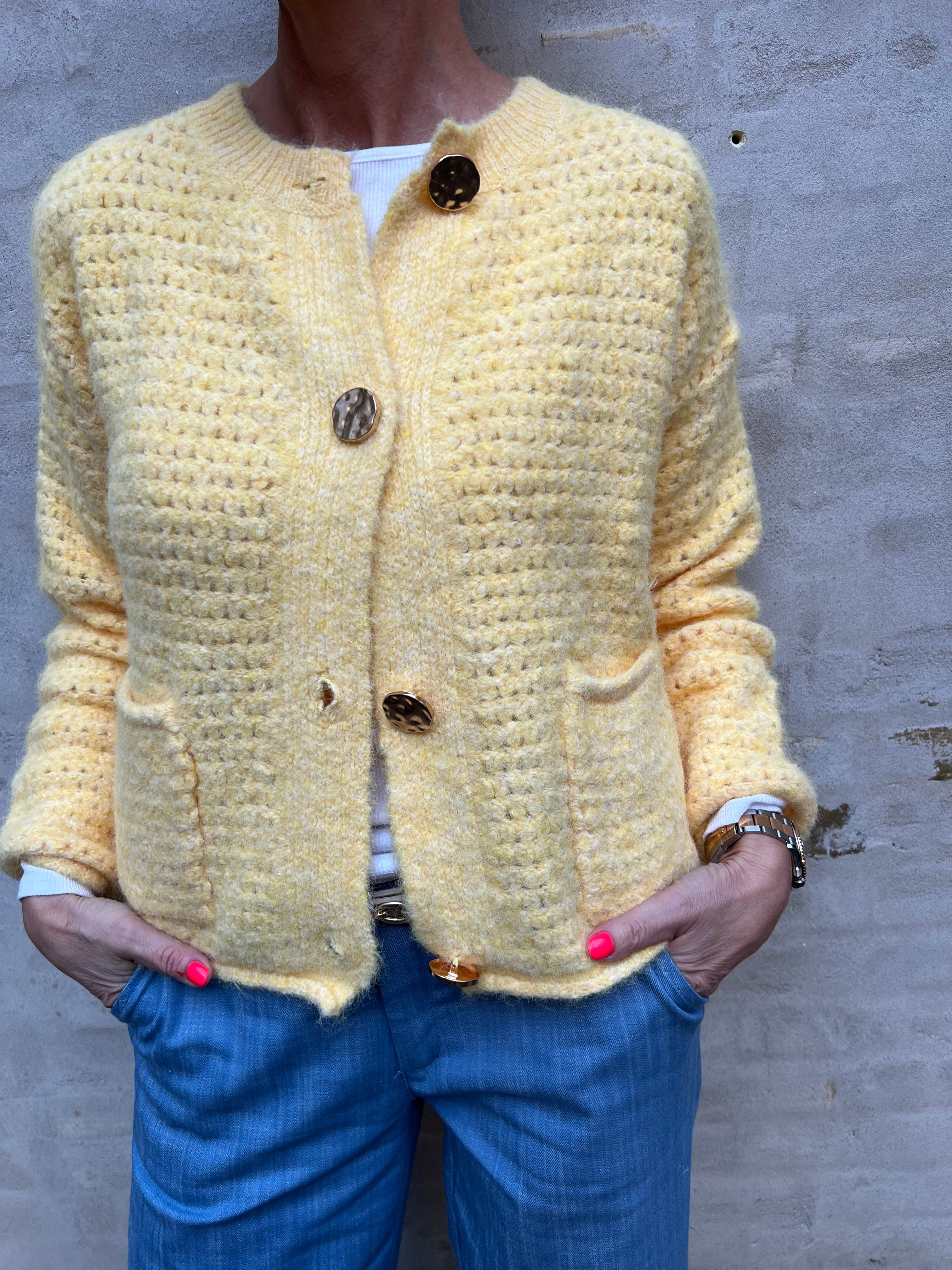 Gilet cardigan jaune