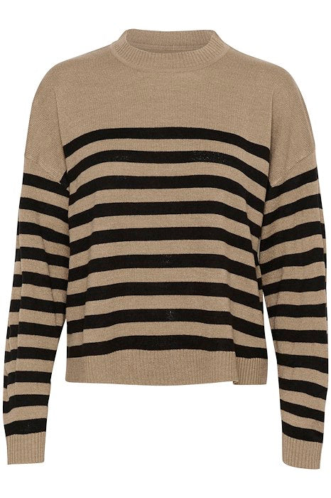 Bay pullover sand/black stripe