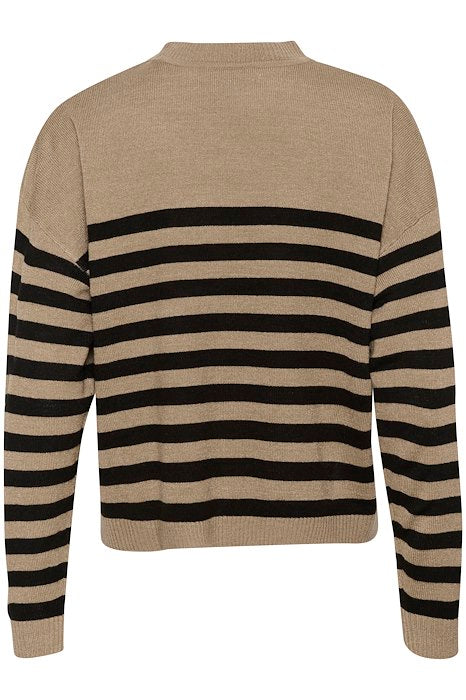 Bay pullover sand/black stripe