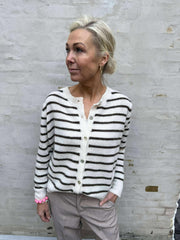 DELL Striped Knit Cardigan - Off White