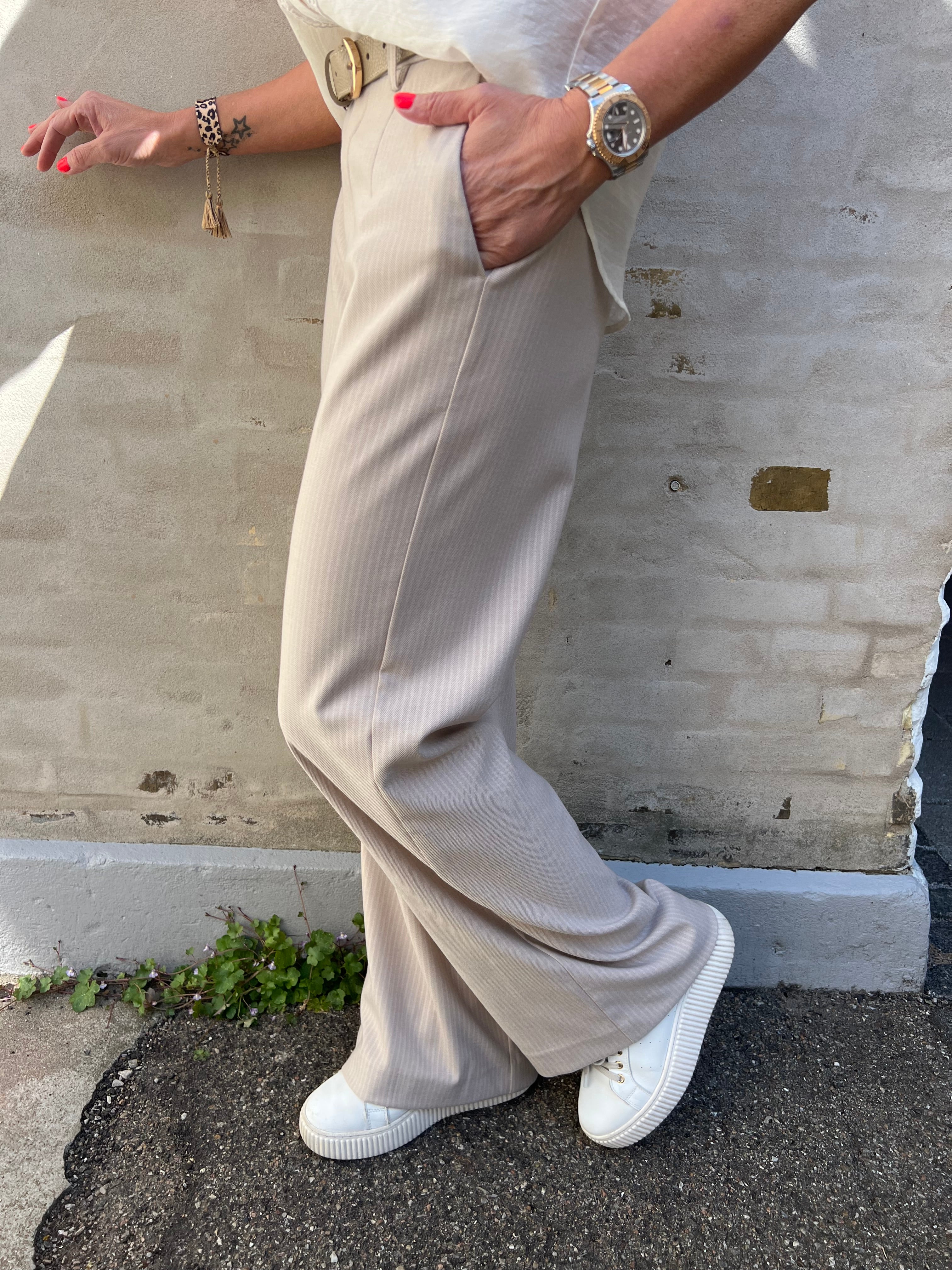Lisa Wide Pant Sandshell/Cloud Dancer