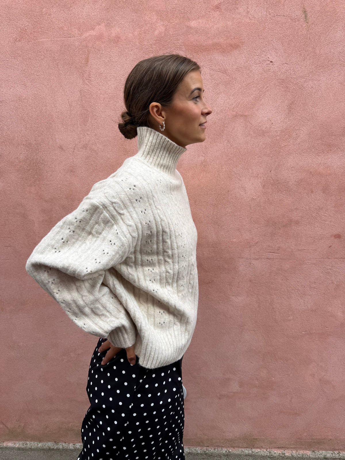 Anda Cable Knit Blouse - Ivory
