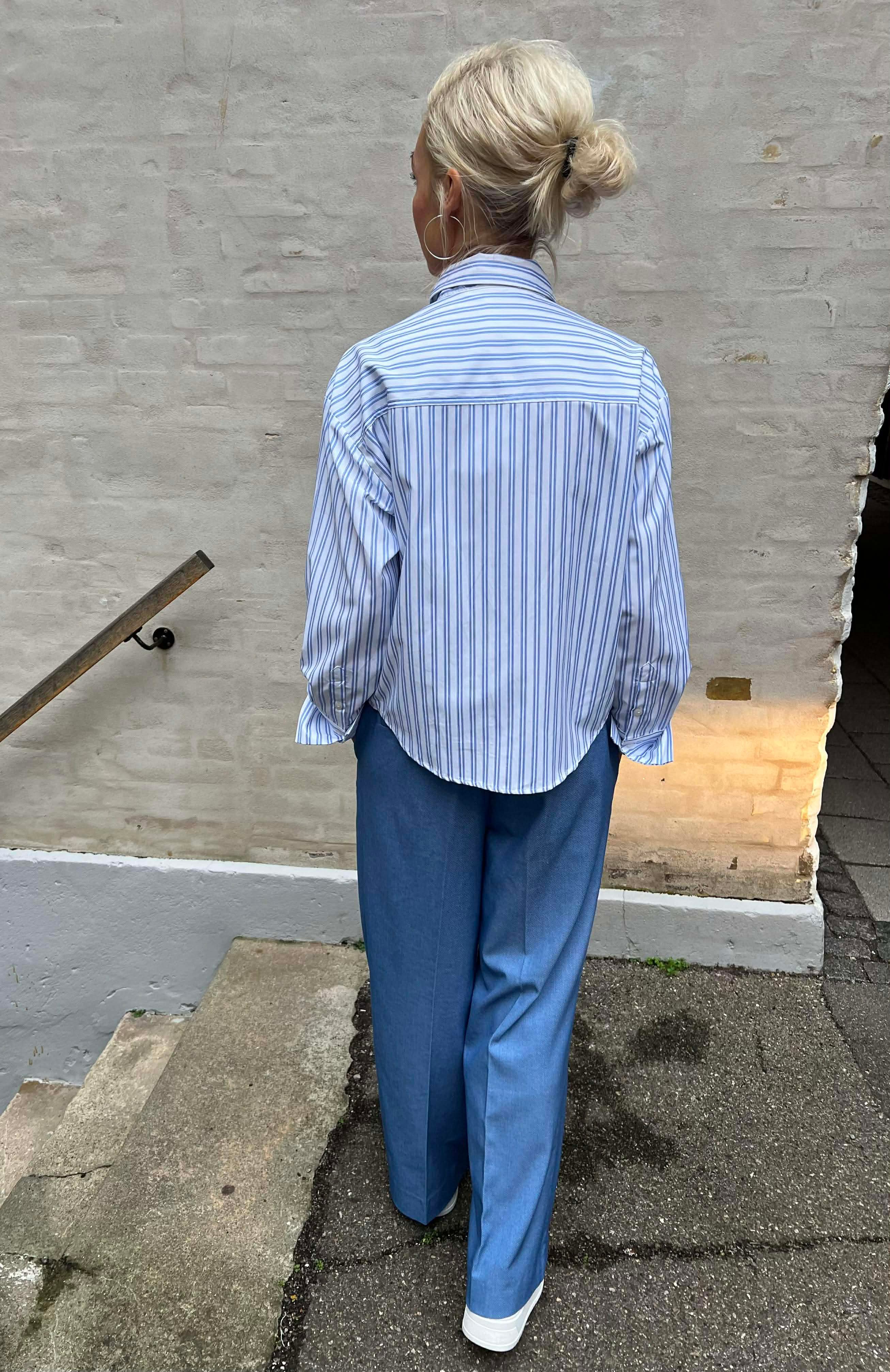 DevinCC Stripe Tie Shirt - Blue