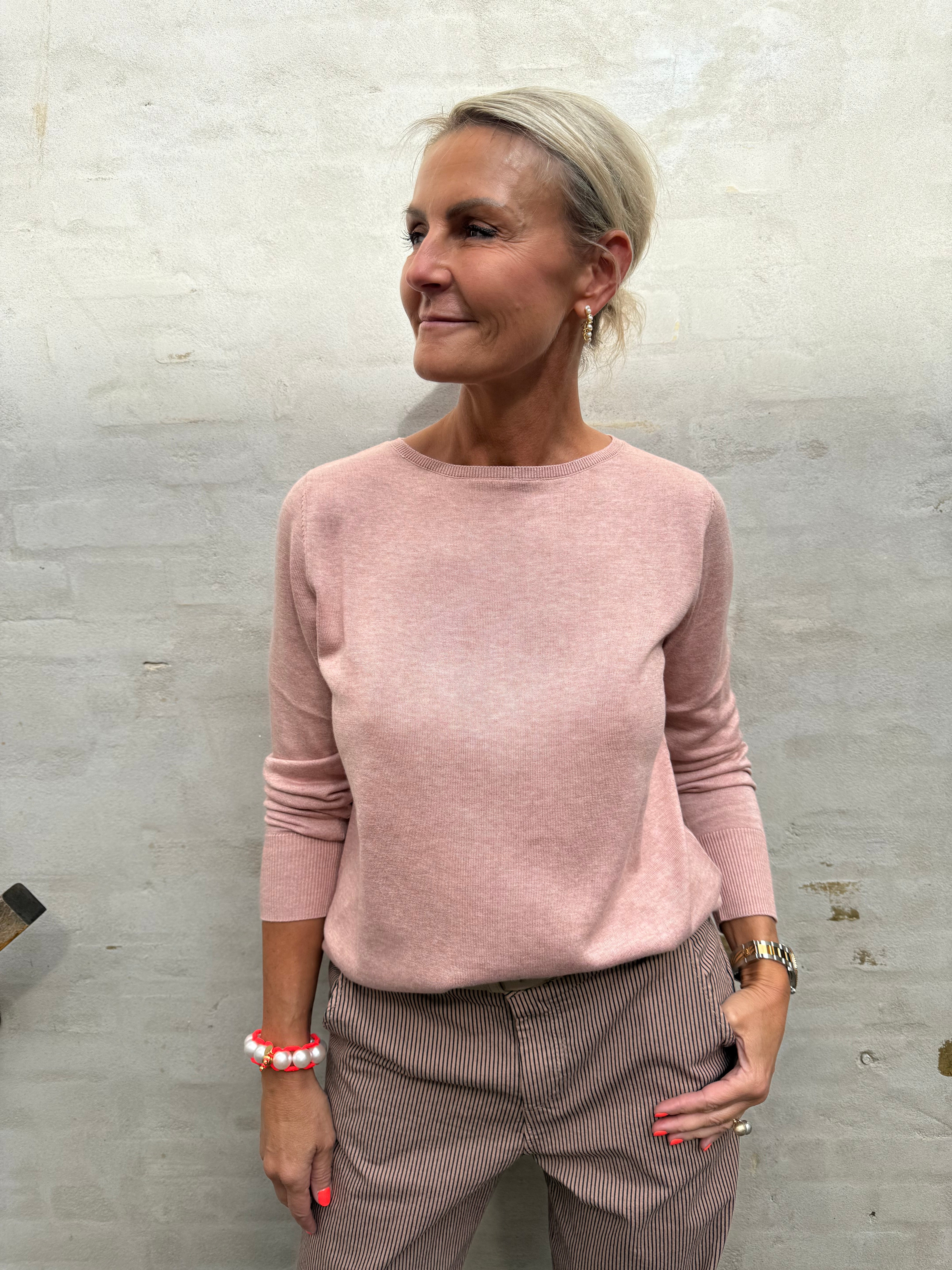 Basic Rounded Sweater - Faded Rose