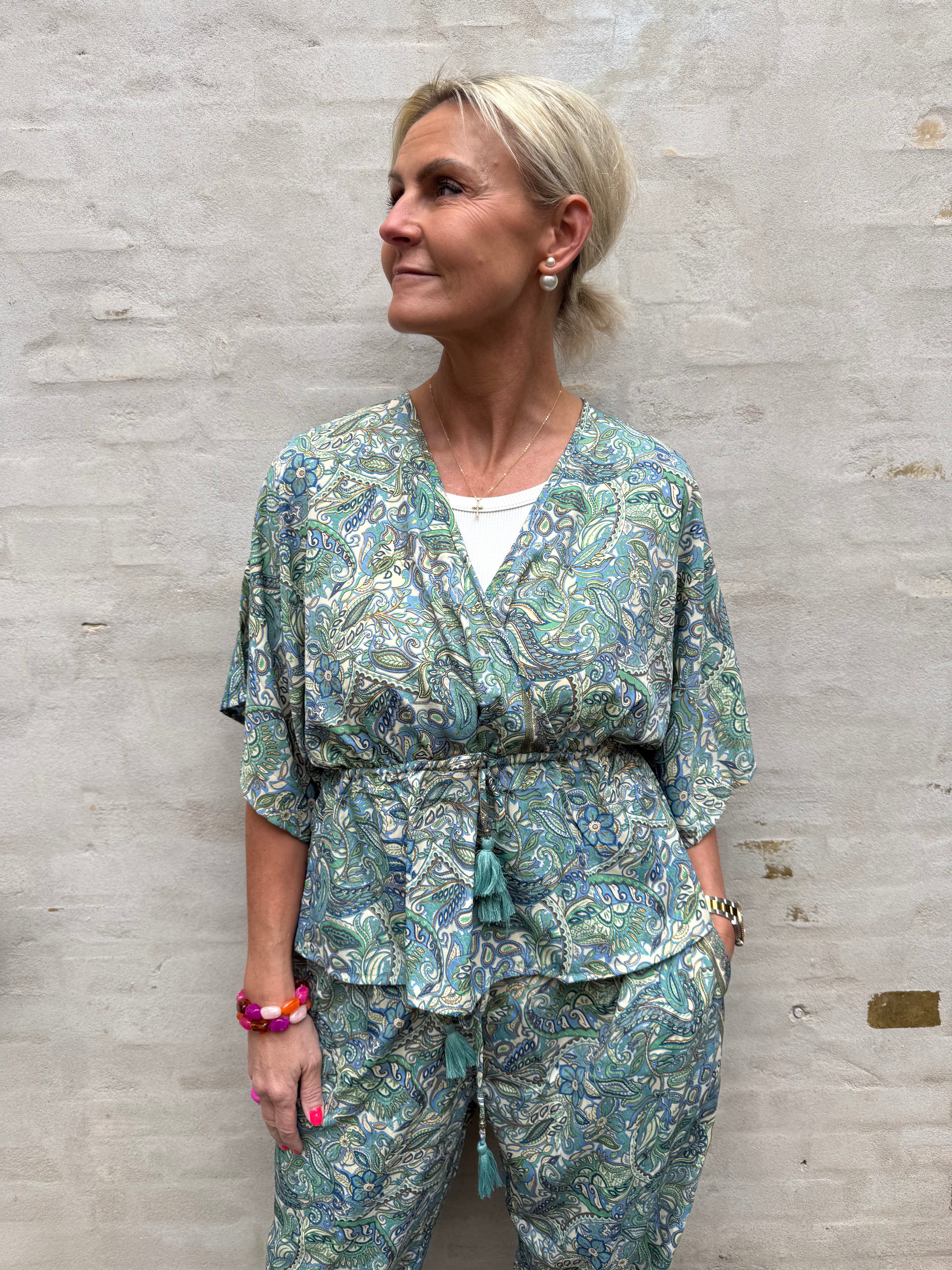 LUNA V-neck blouse - Sea Green