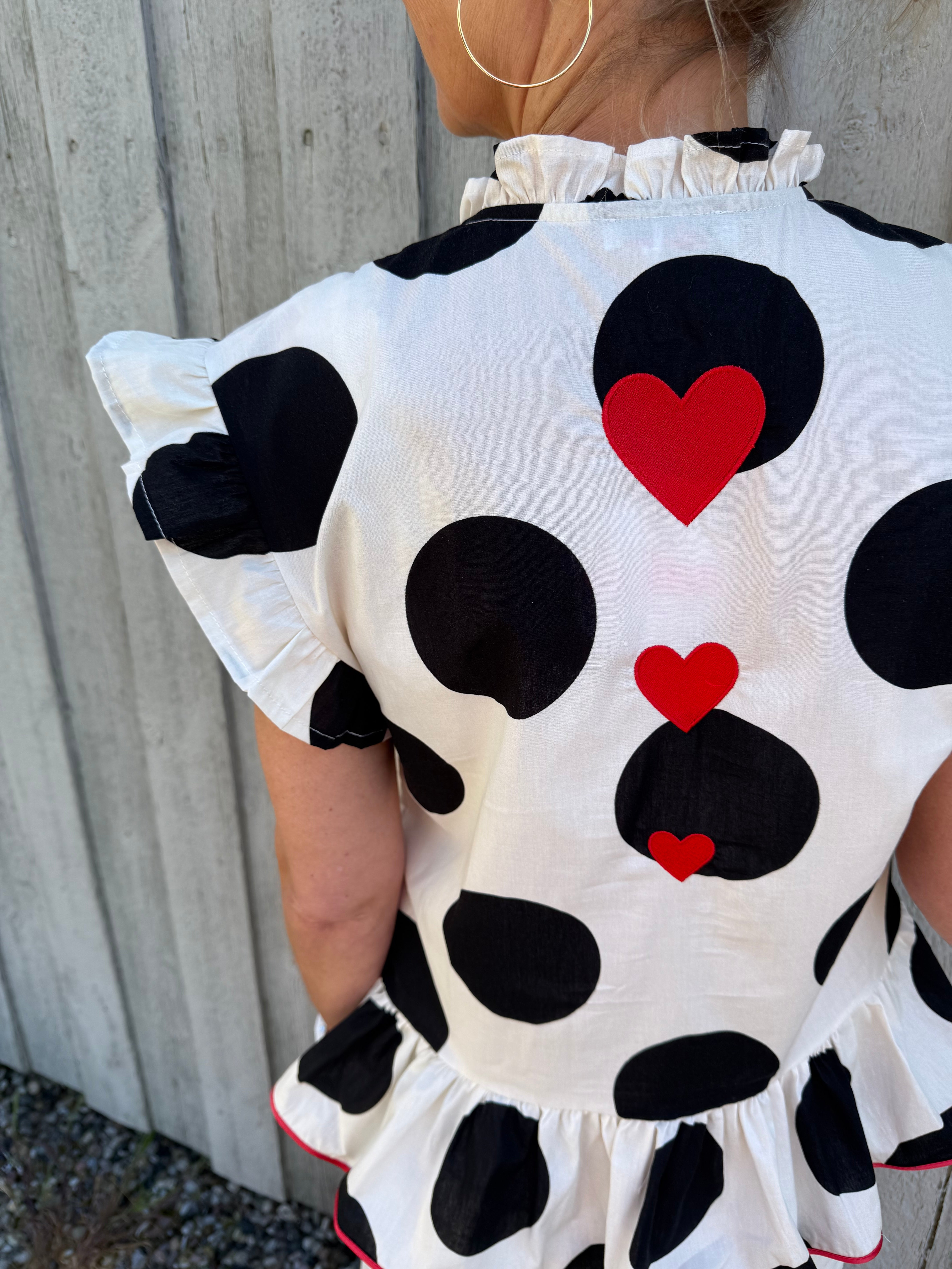 Ciamia Blouse - White/Black/Red