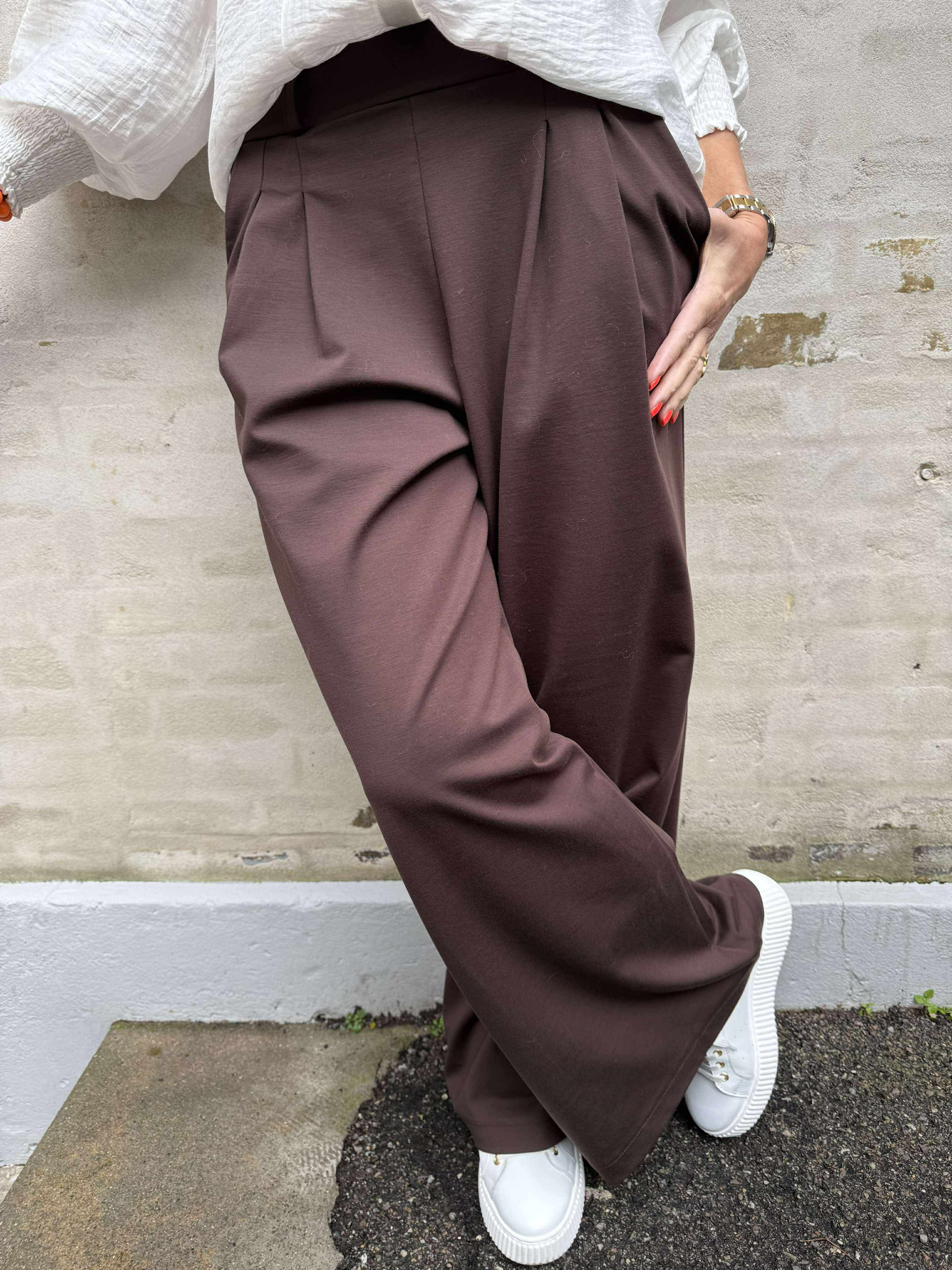DAVI wideleg pant - Coffee