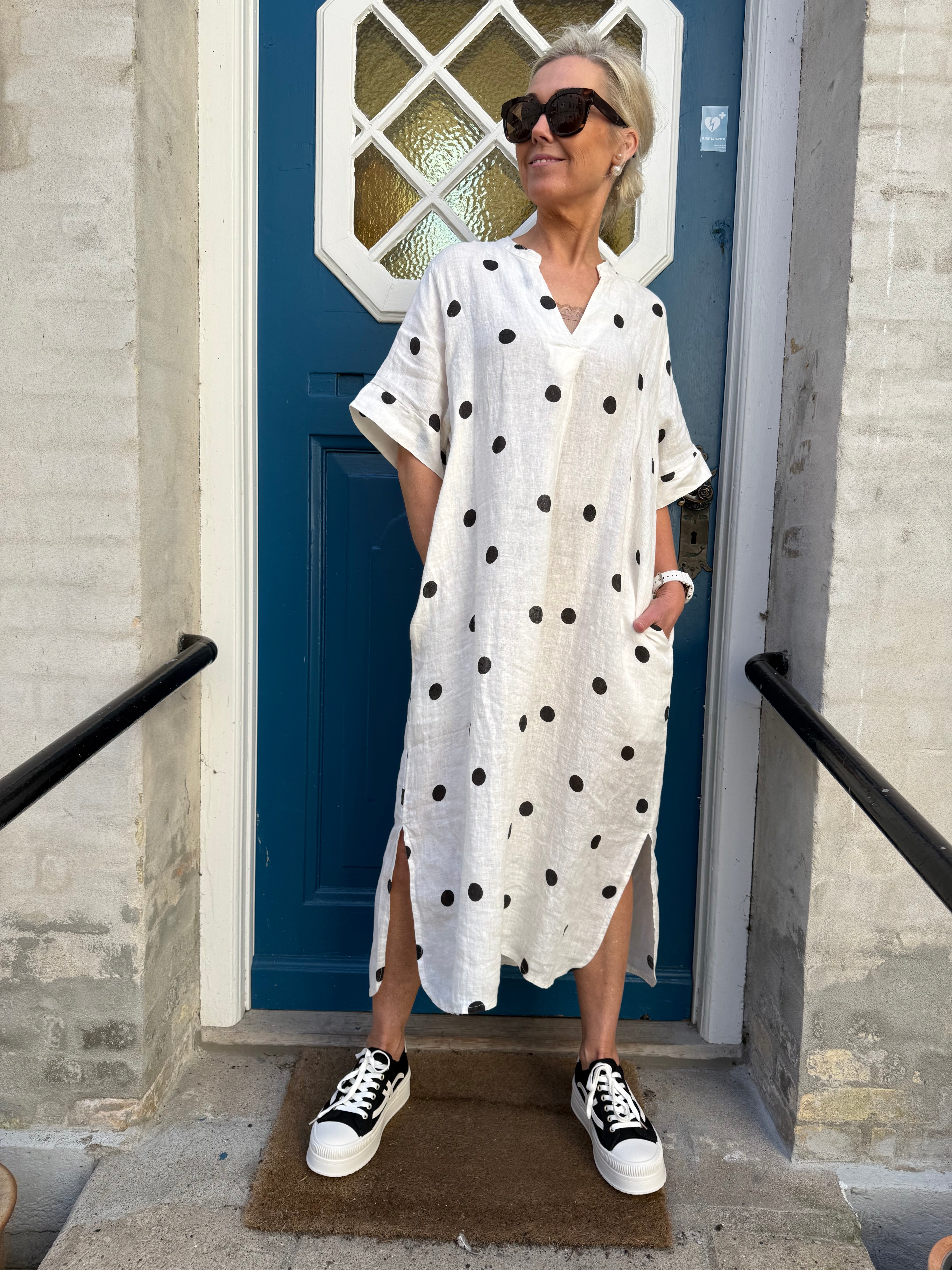 MELINA long linen dress - Dot