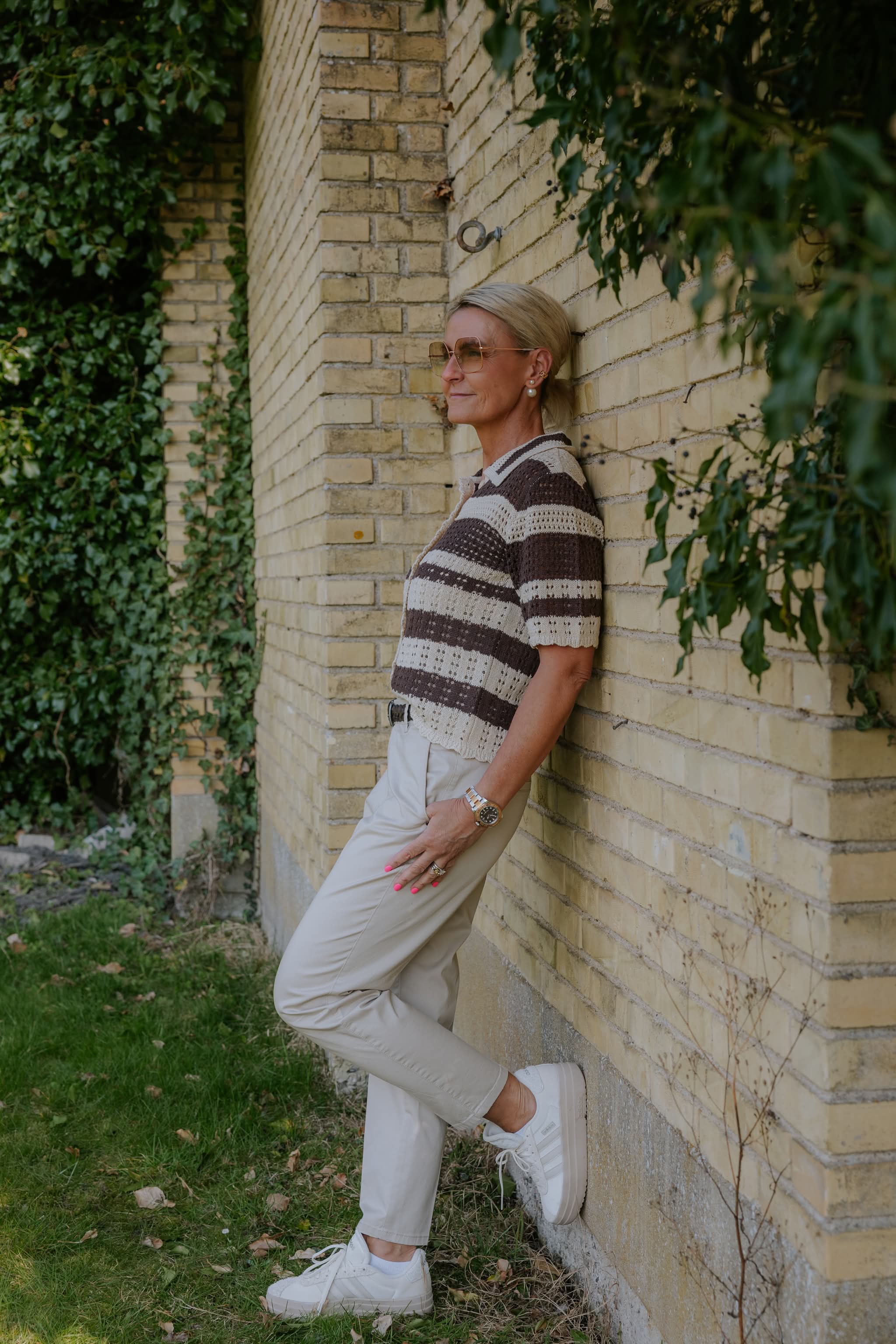 Chino Peach Twill - Cobble Stone