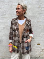 Gia Blazer - Dark Brown Check
