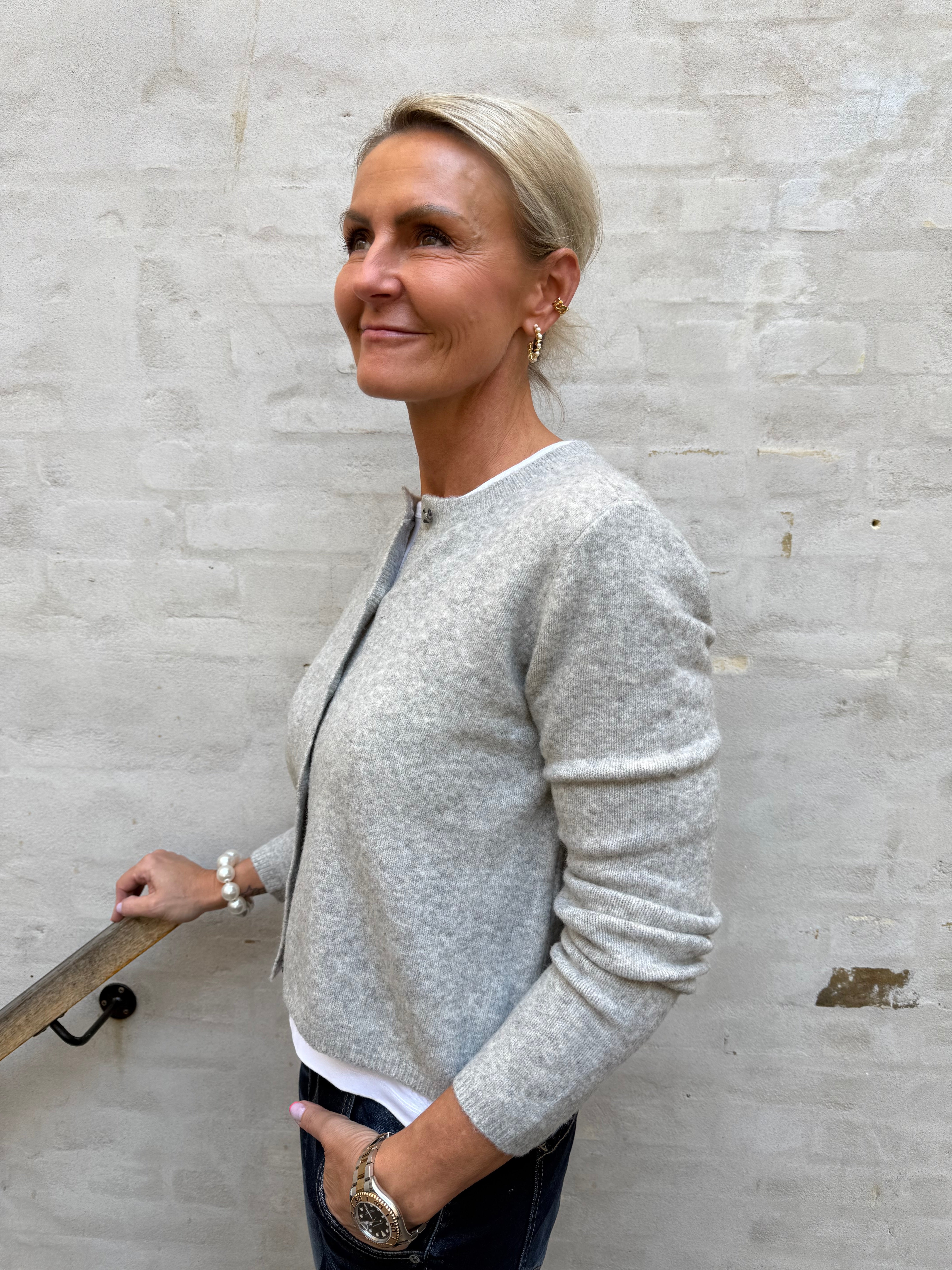 CHLOE LIFE CARDIGAN - Light Grey Melange