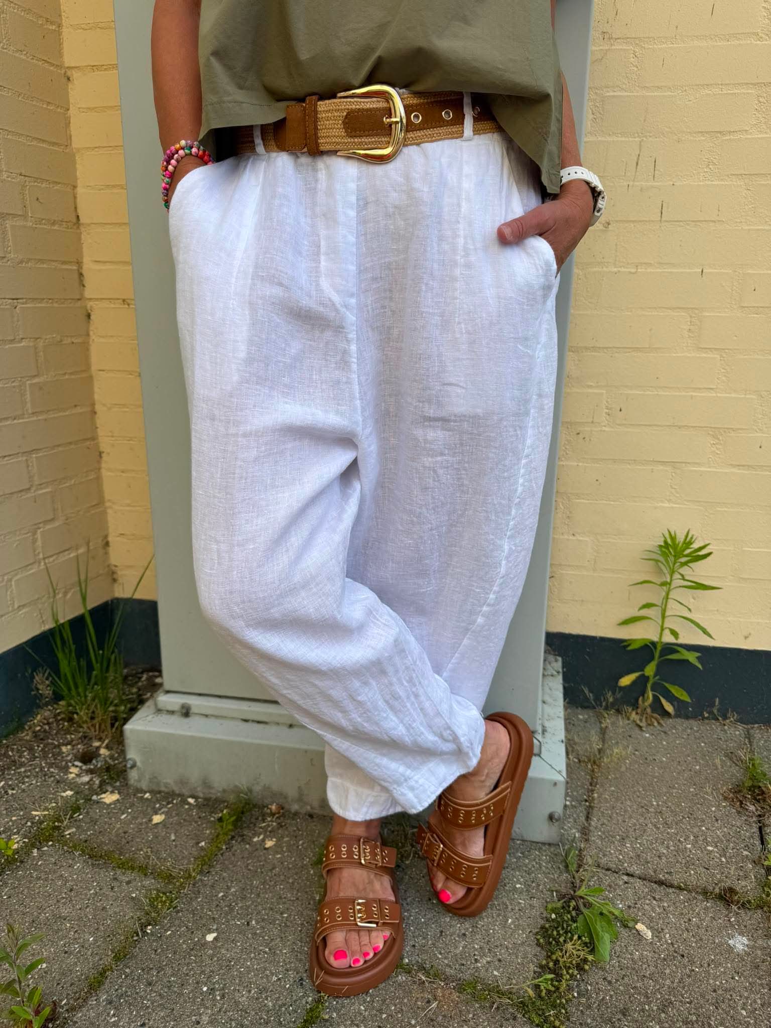 Vera Linen Pants - Optical White