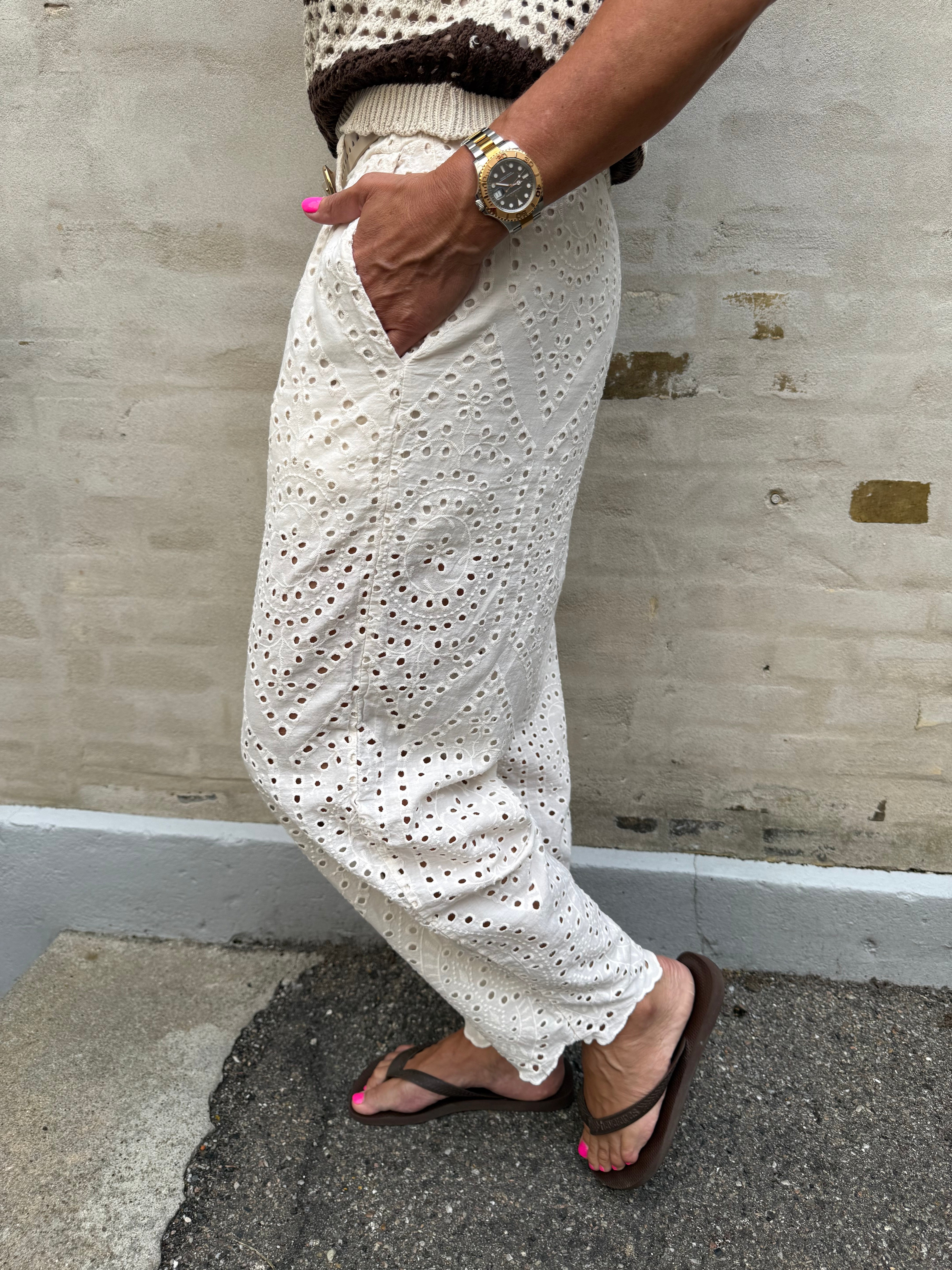 FREY barrel lace pant - Creme