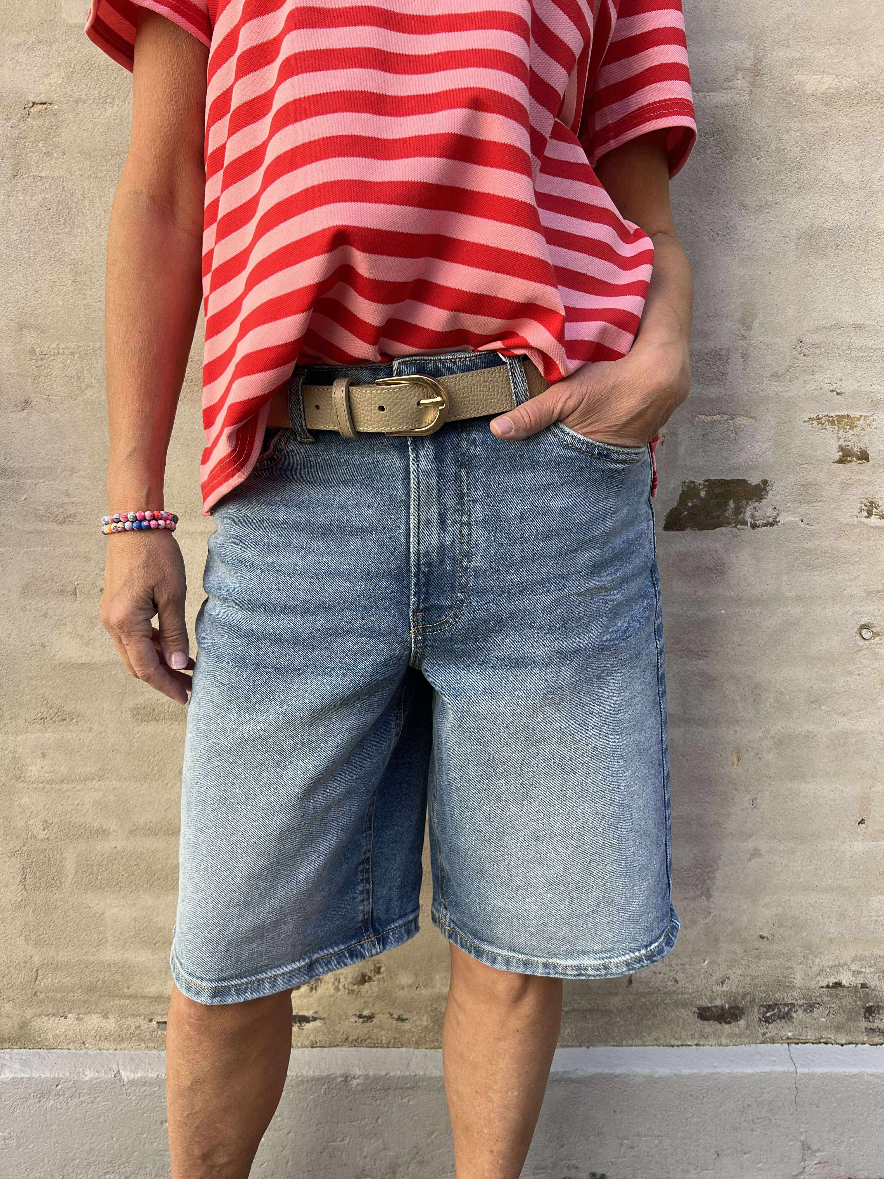 Lullu Bermuda Shorts - Medium Blue Denim