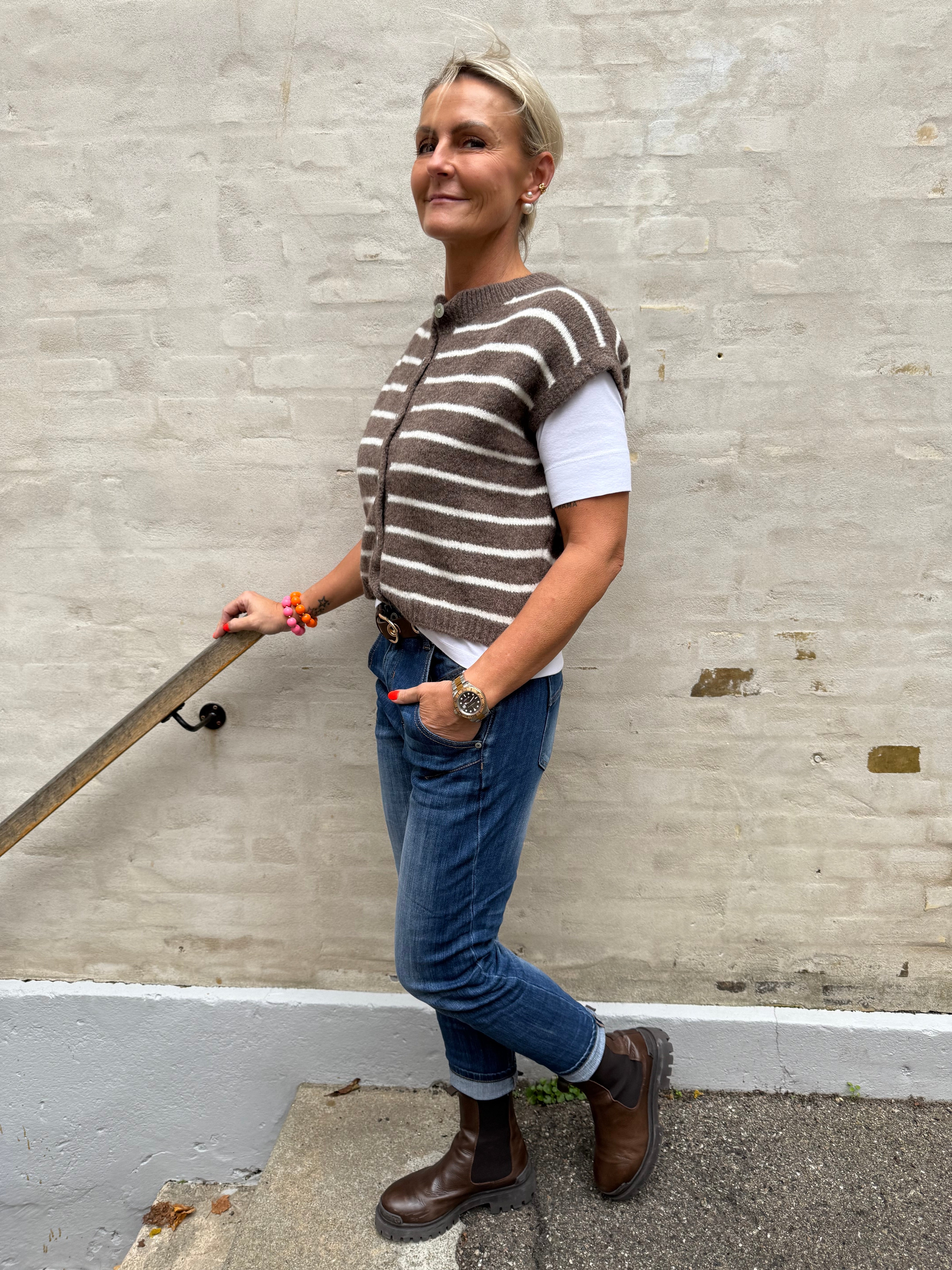 Striped Knit West Taupe