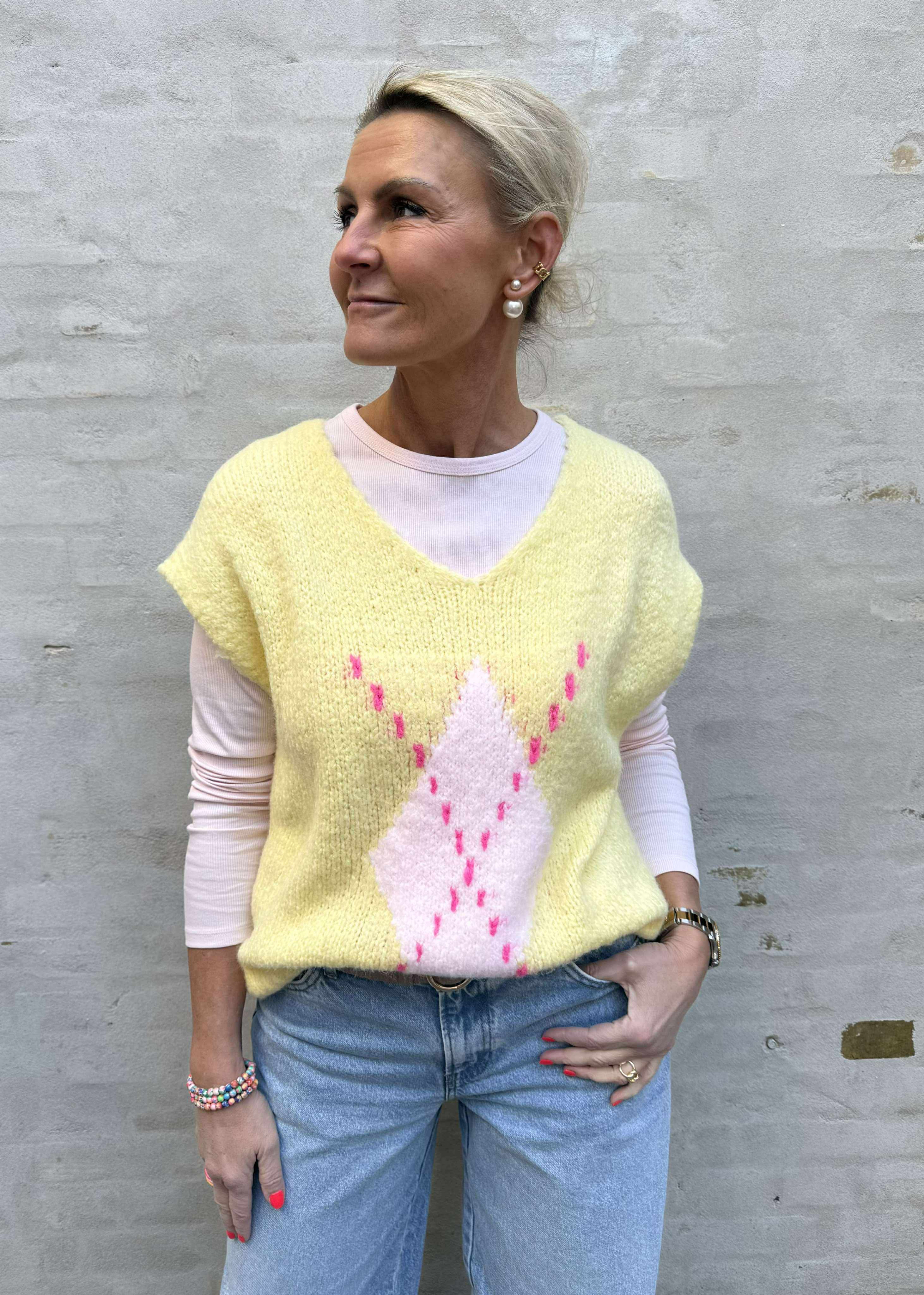 Viola Knit Vest - Yellow