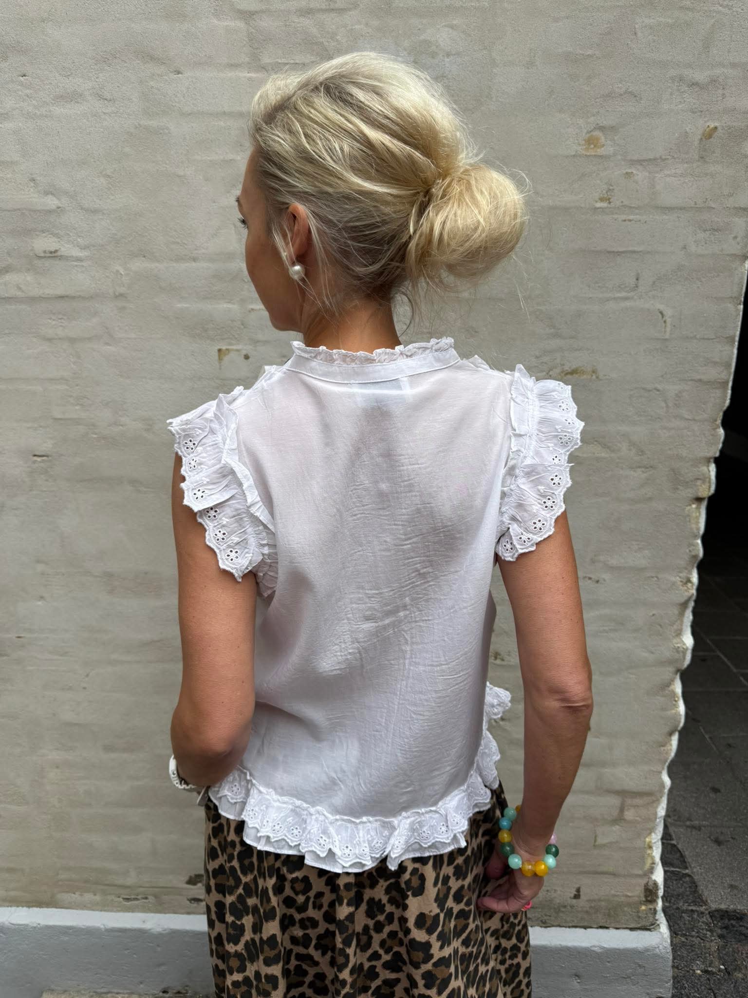 Celia Ruffle Top - White