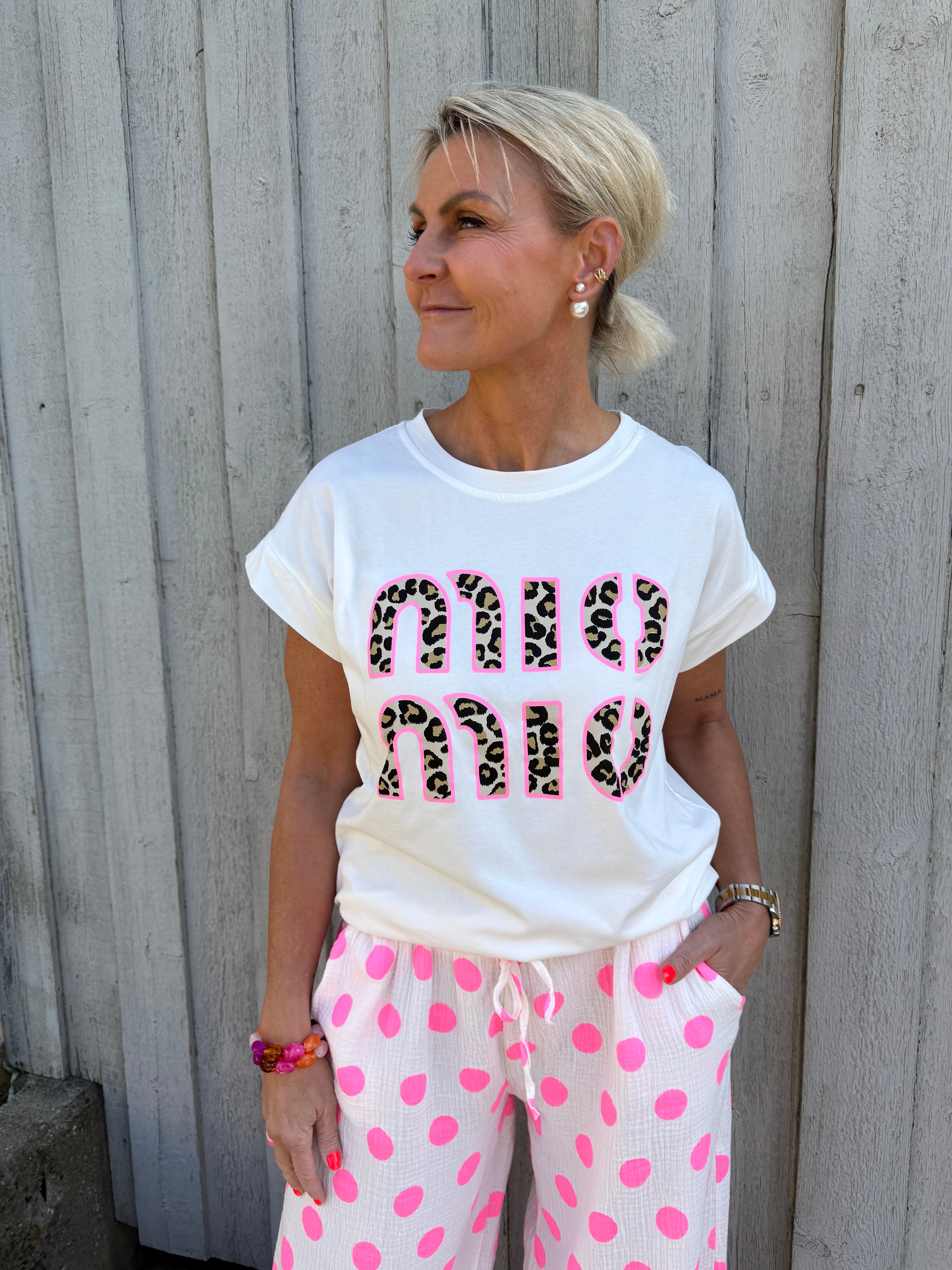 Mio Mio T-shirt - White Animalier