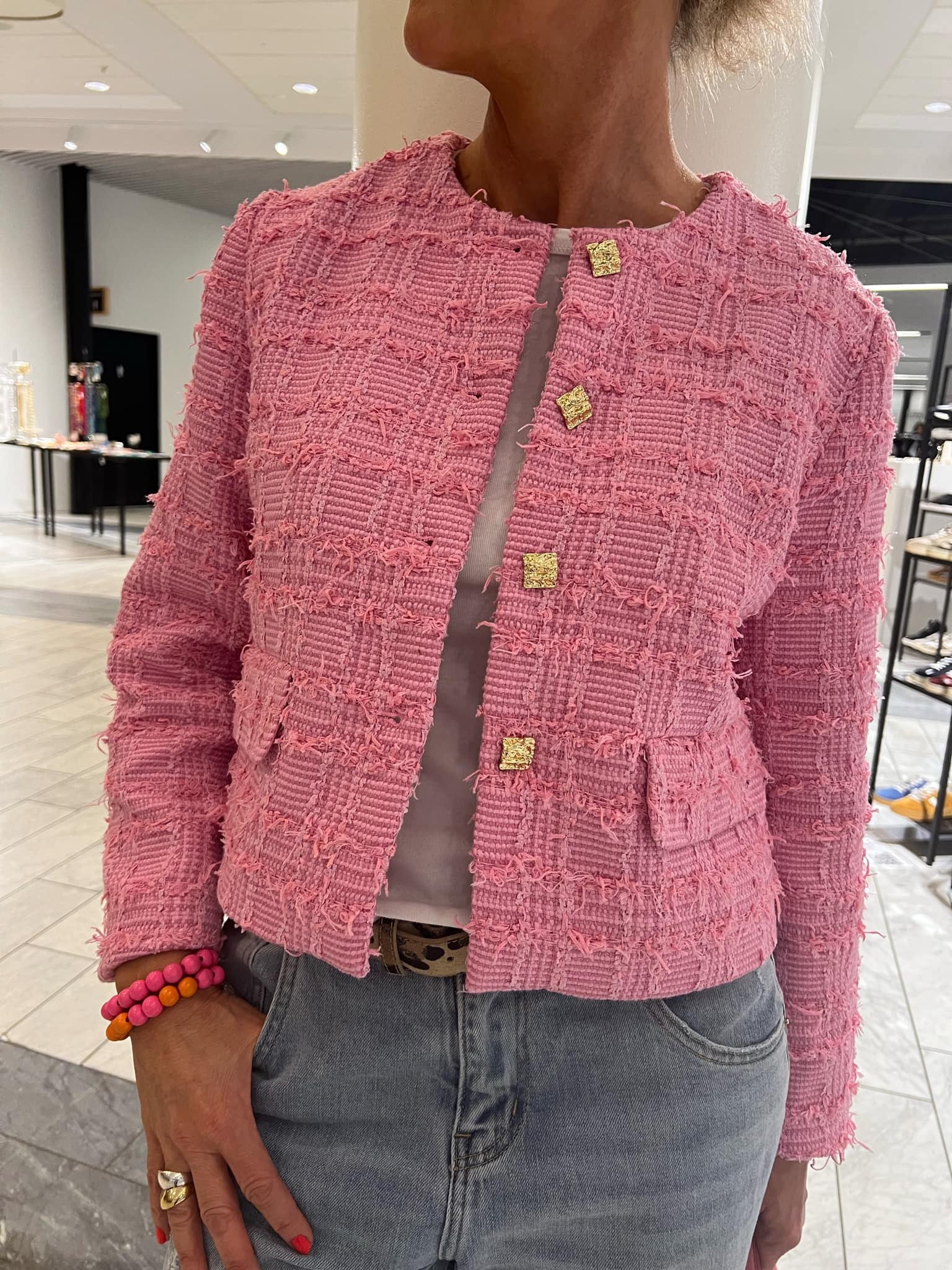 Cala check boucle jacket candyfloss