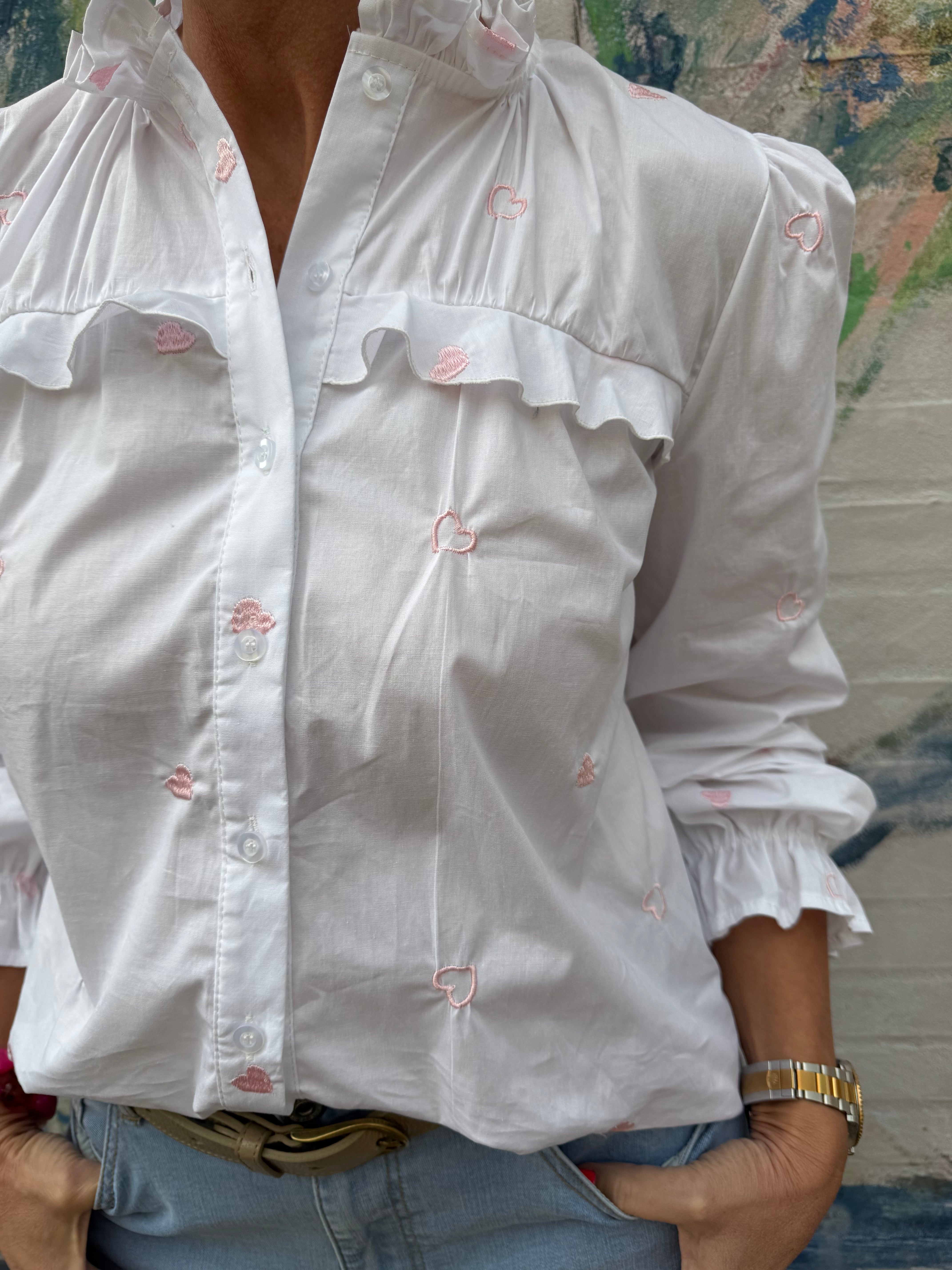 Sweet Heart Shirt - White/Bubblegum