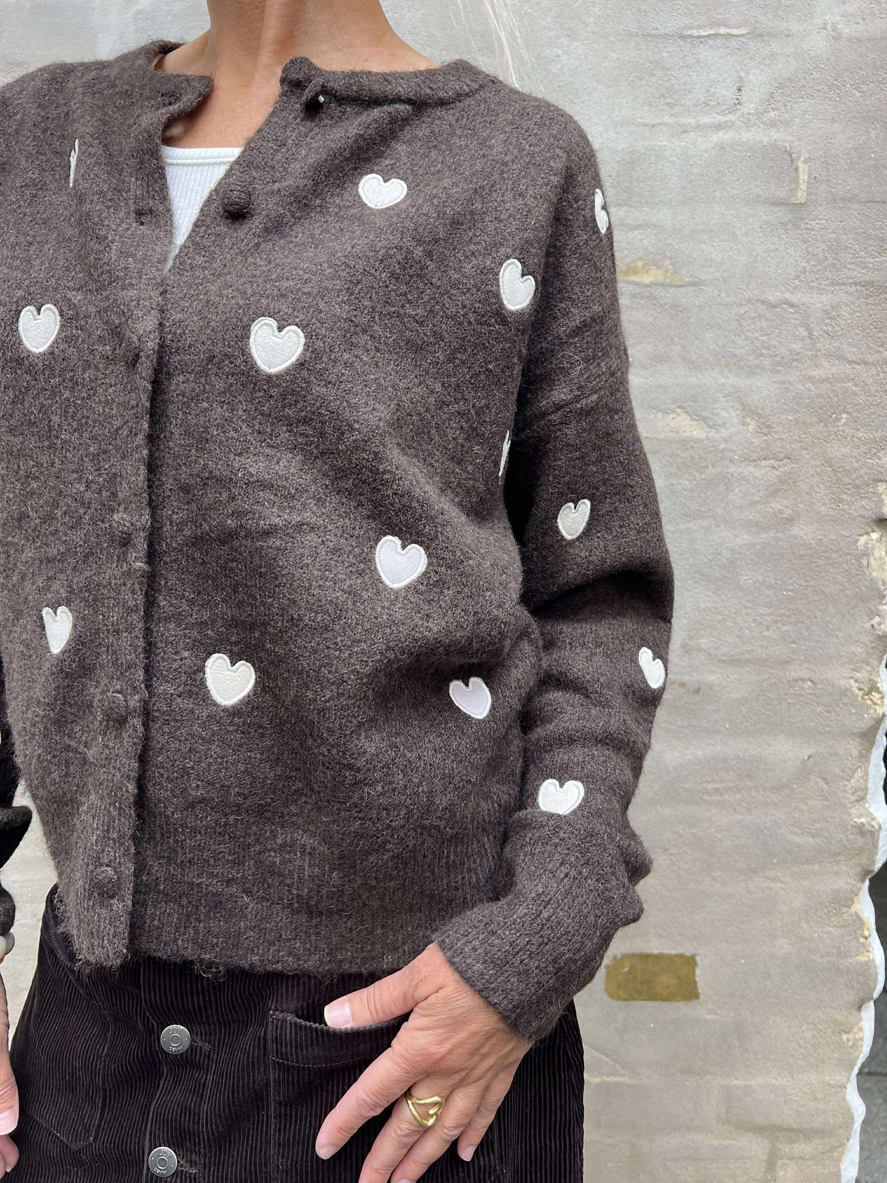 Vivi Cardigan - Brown Heart