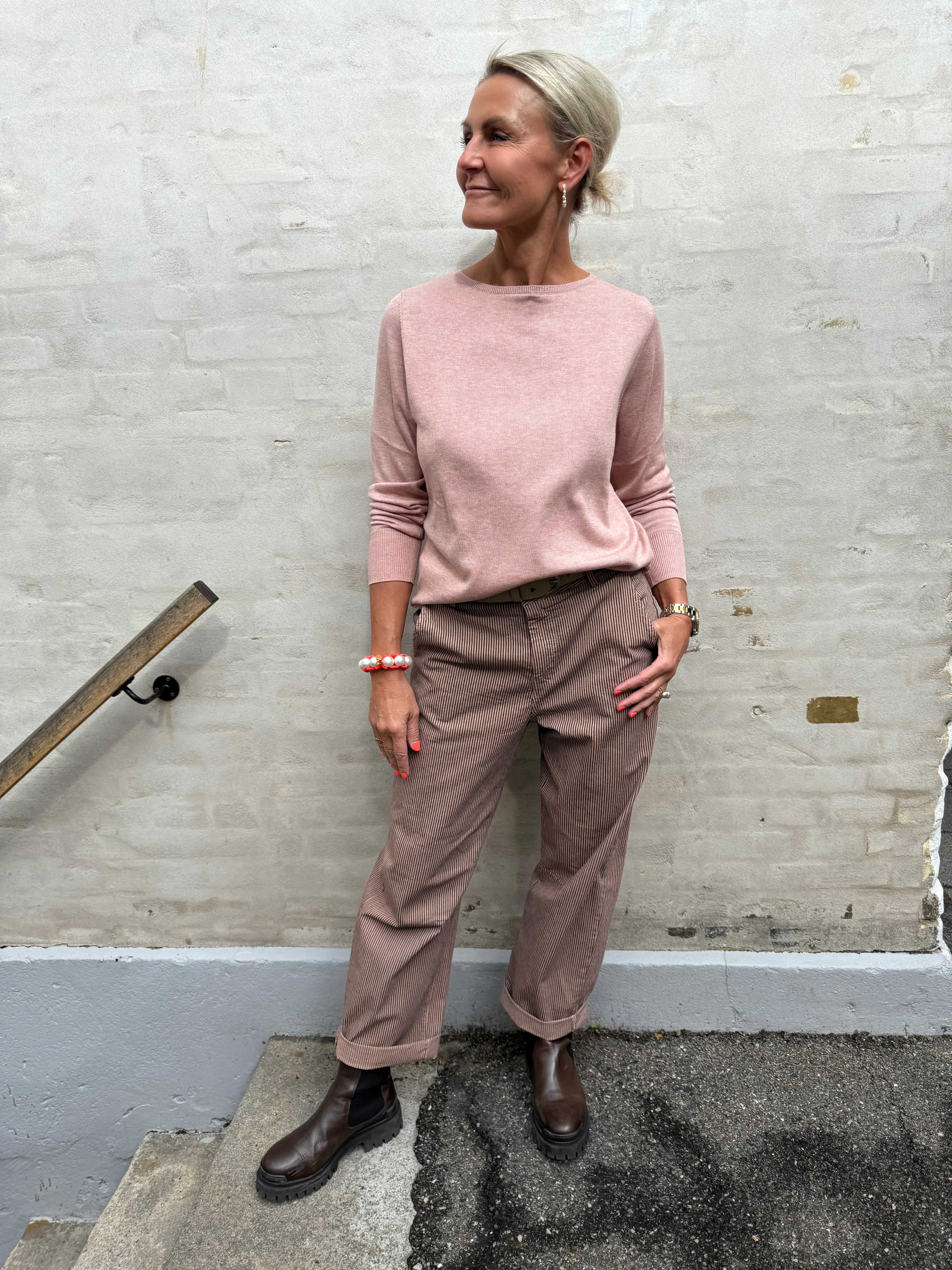 Basic Rounded Sweater - Faded Rose