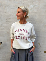 MESA L/S O-NK EMB SWEAT - Oatmeal CHAMPS CABERNET