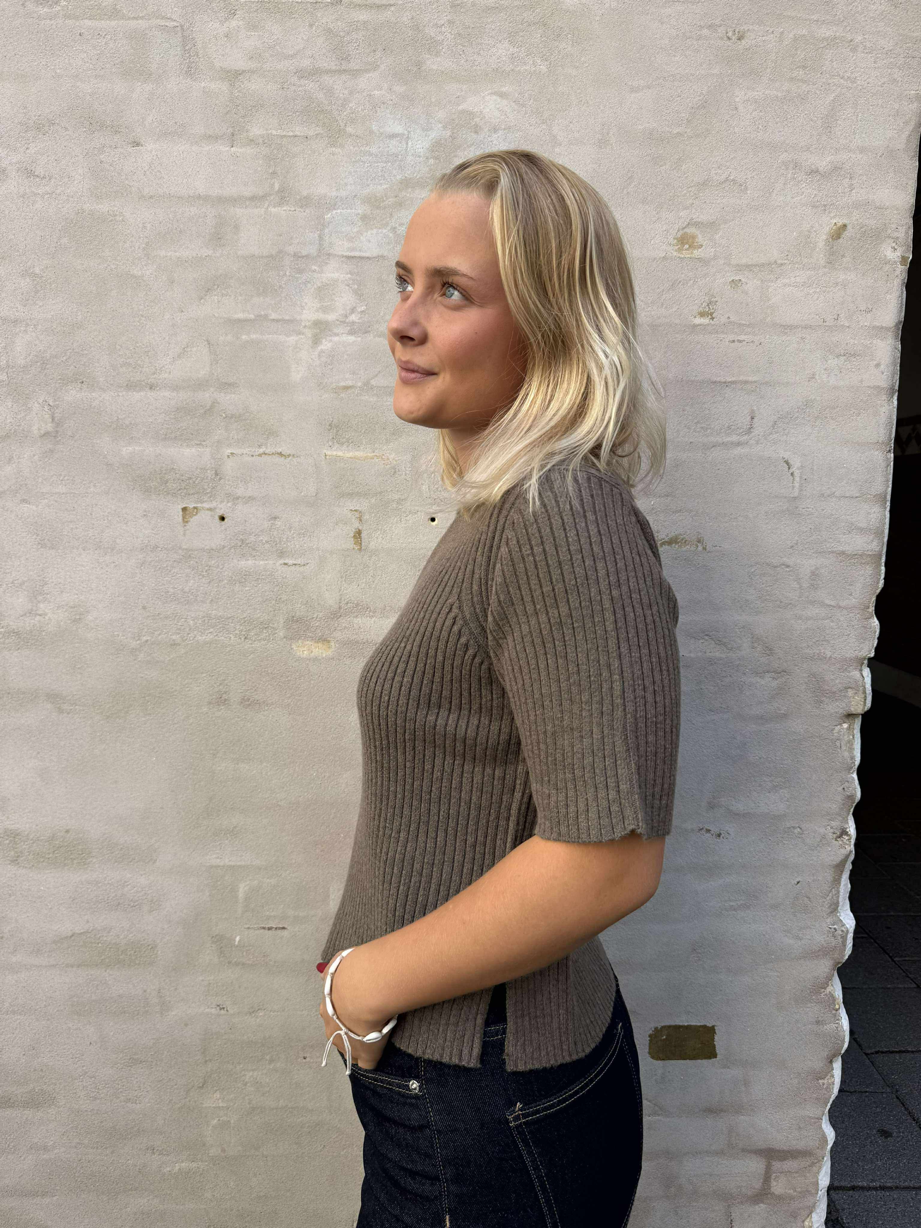 ELVA O-NECK KNIT - Morel Melange
