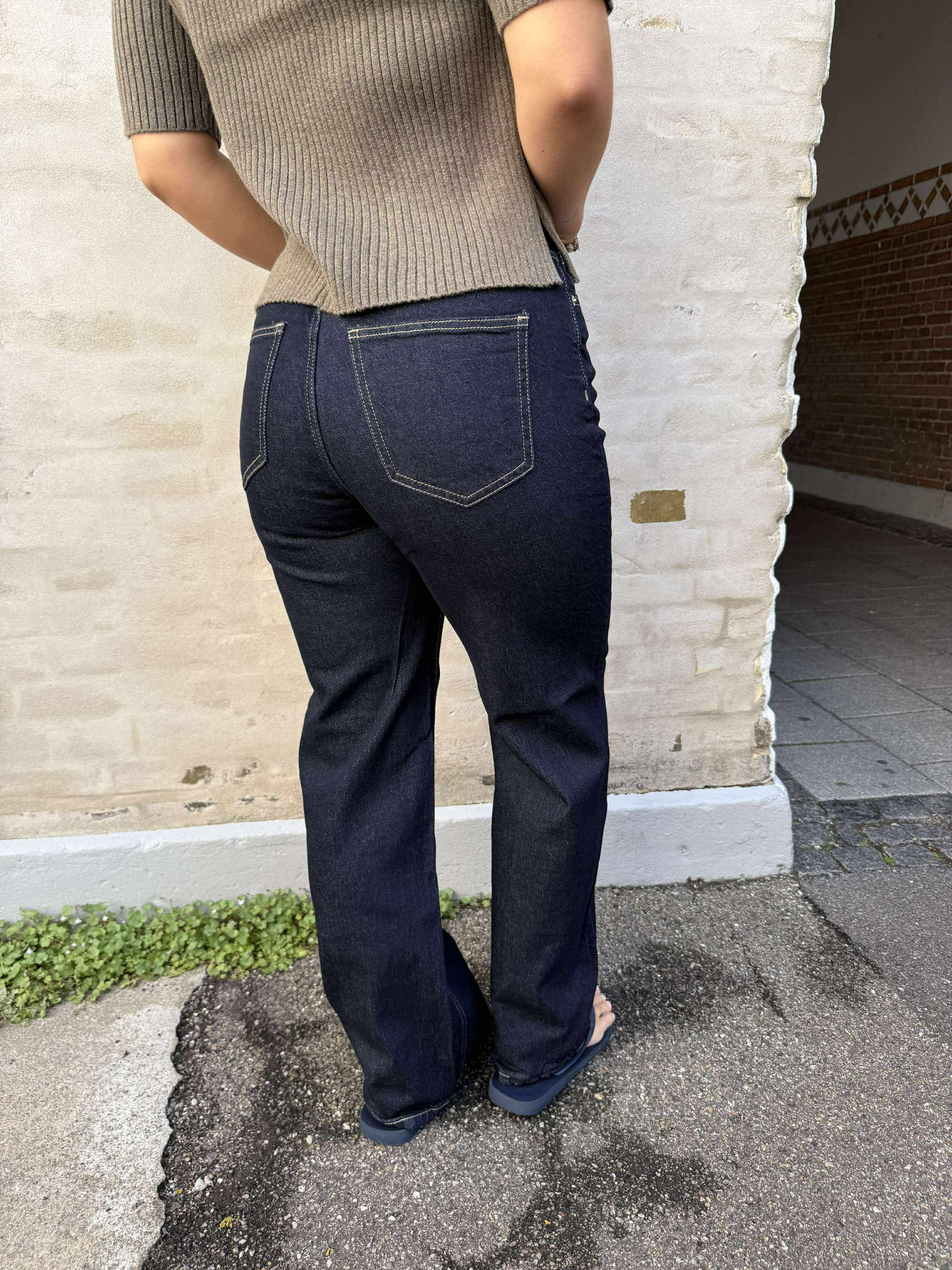 TESSA WIDE JEANS - Dark Blue Denim