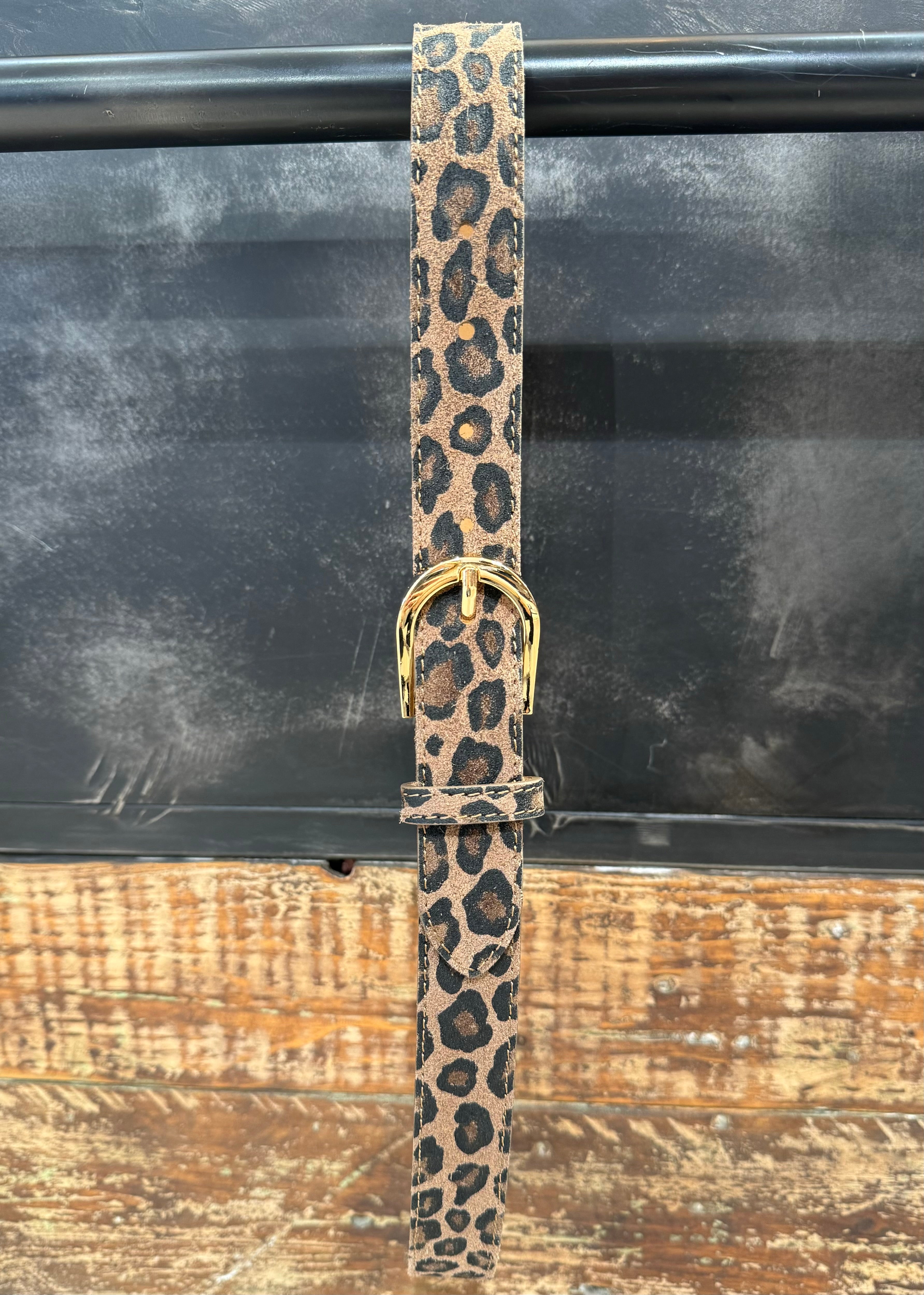 Dark leopard belt small