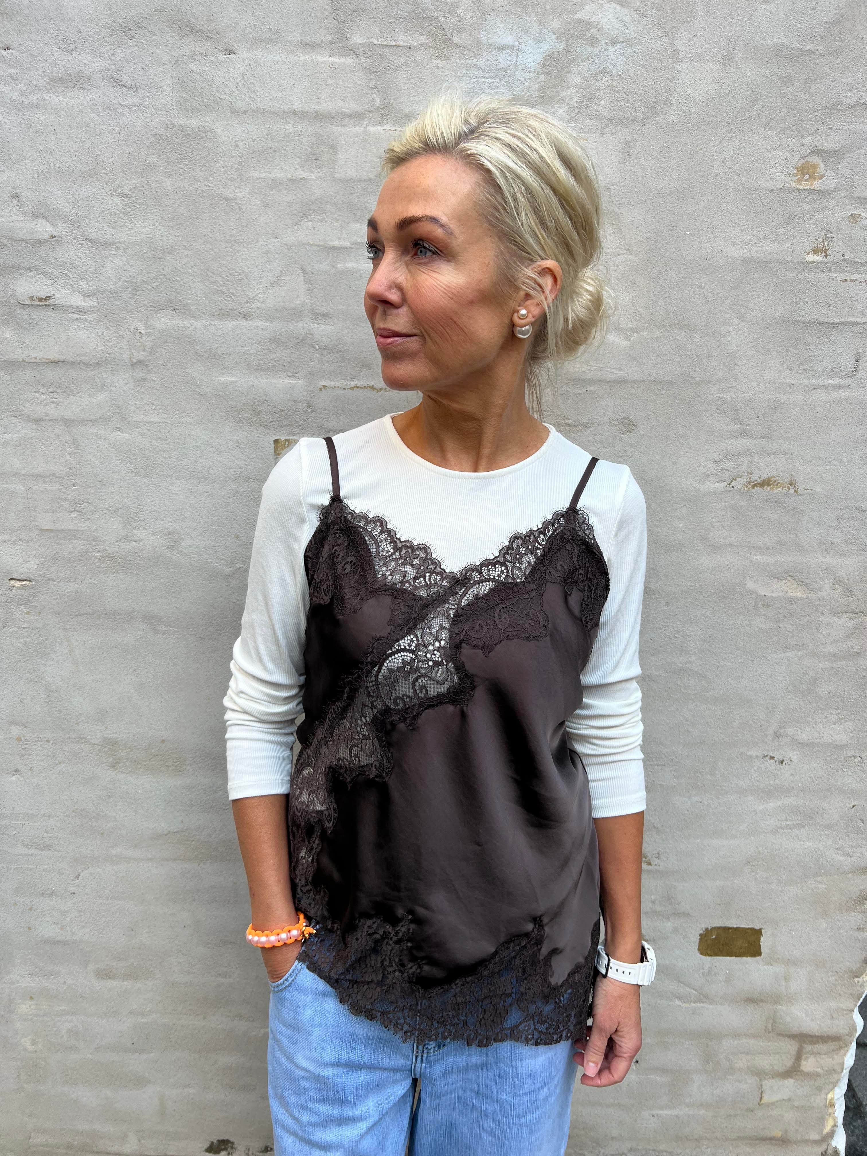 Viole Lace Top - Dark Brown