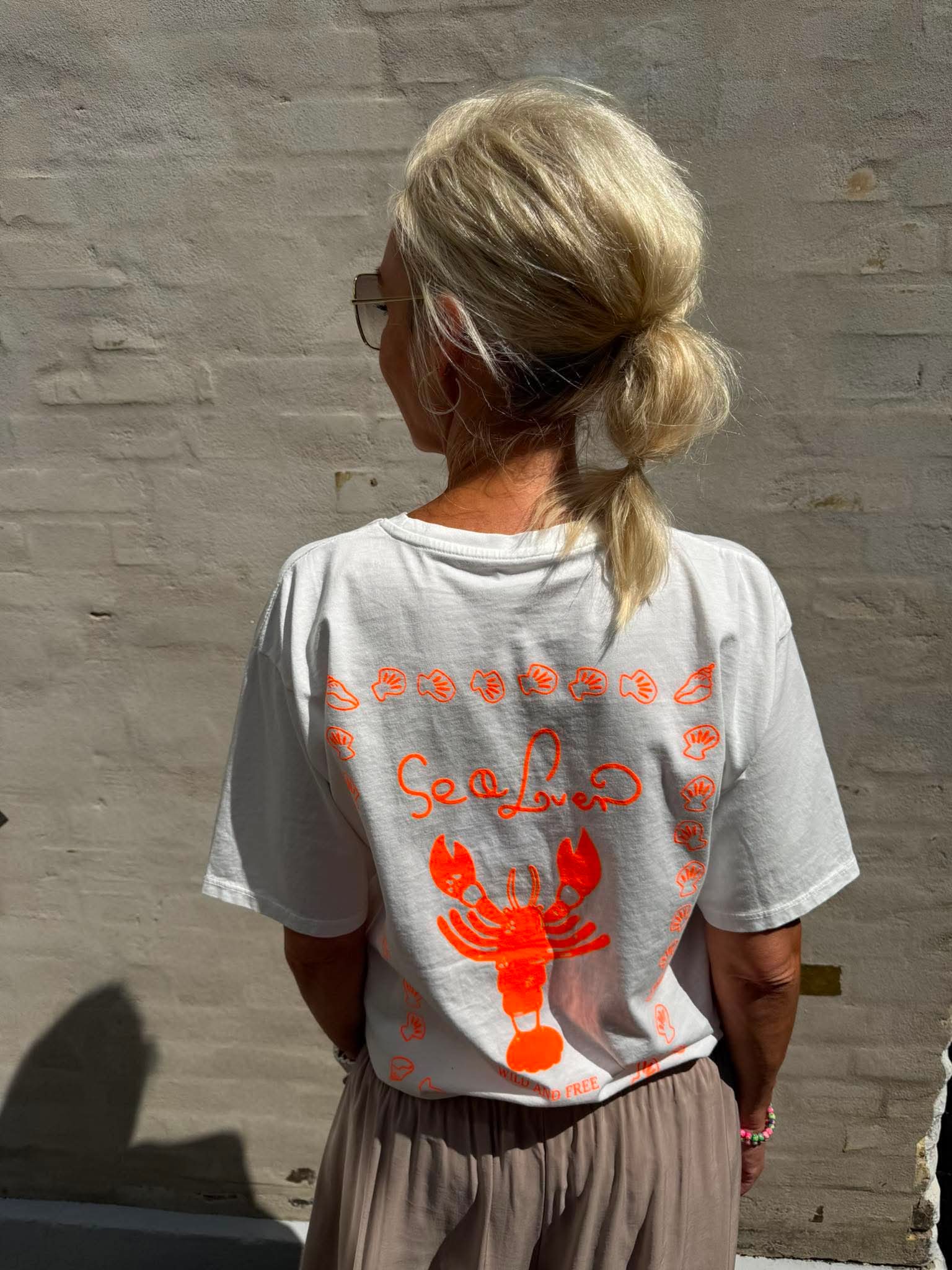 Lobster T-Shirt - Off White/Orange