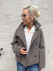 PREORDER-RIKI SHORT JACKET - Morel Melange