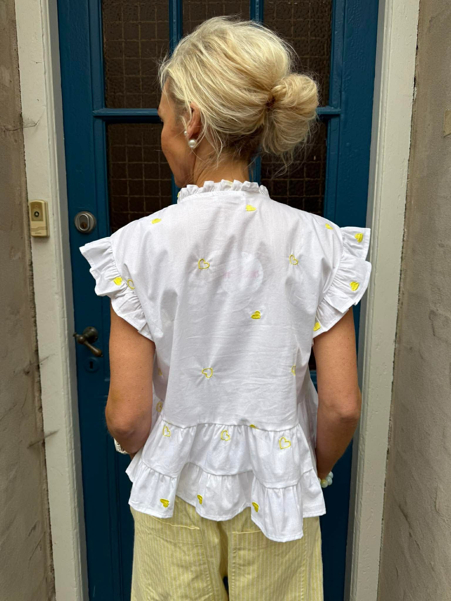 Micado Blouse - White/Yellow