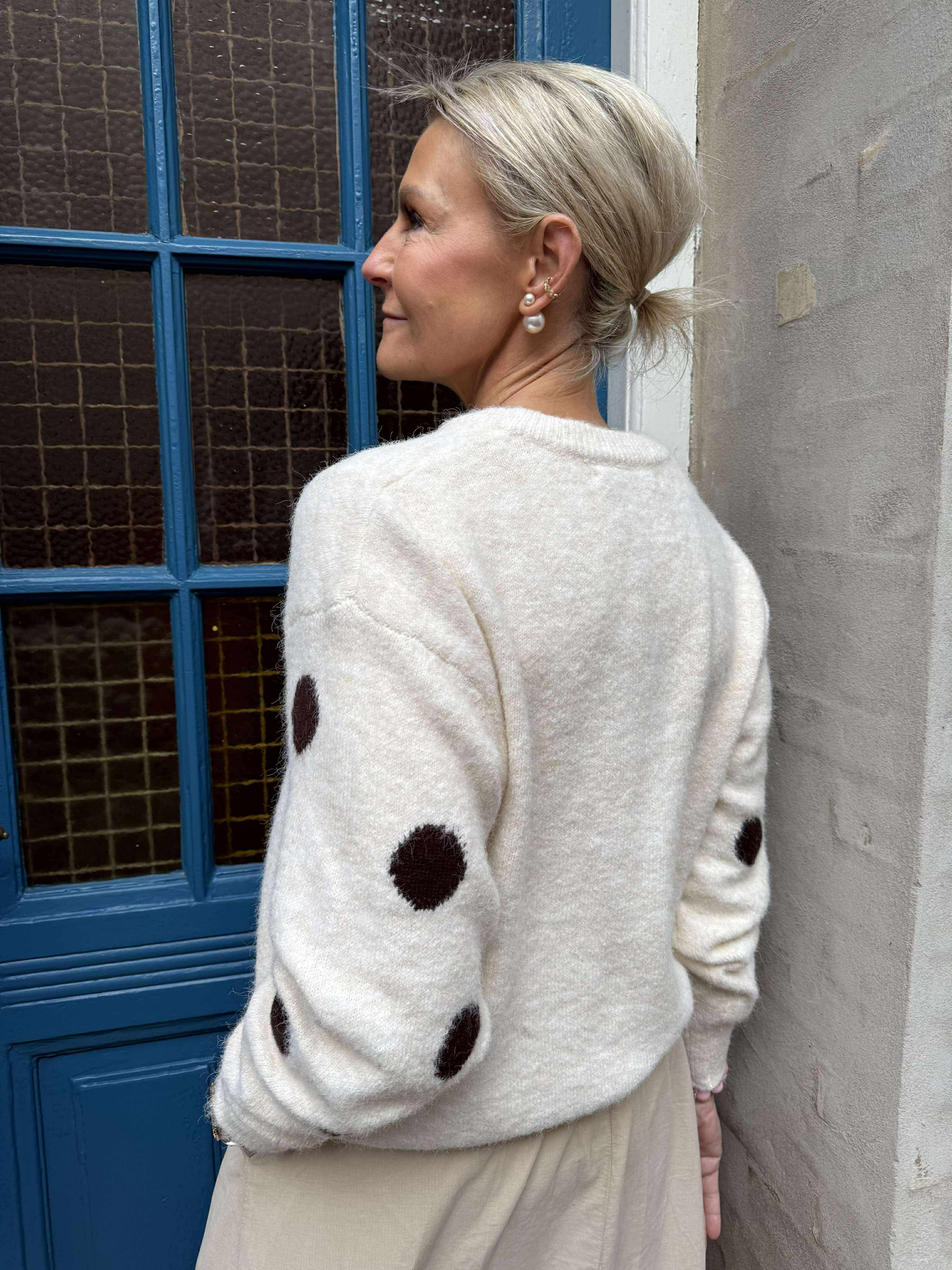 Elvie Dot Cardigan -  Beige Dot