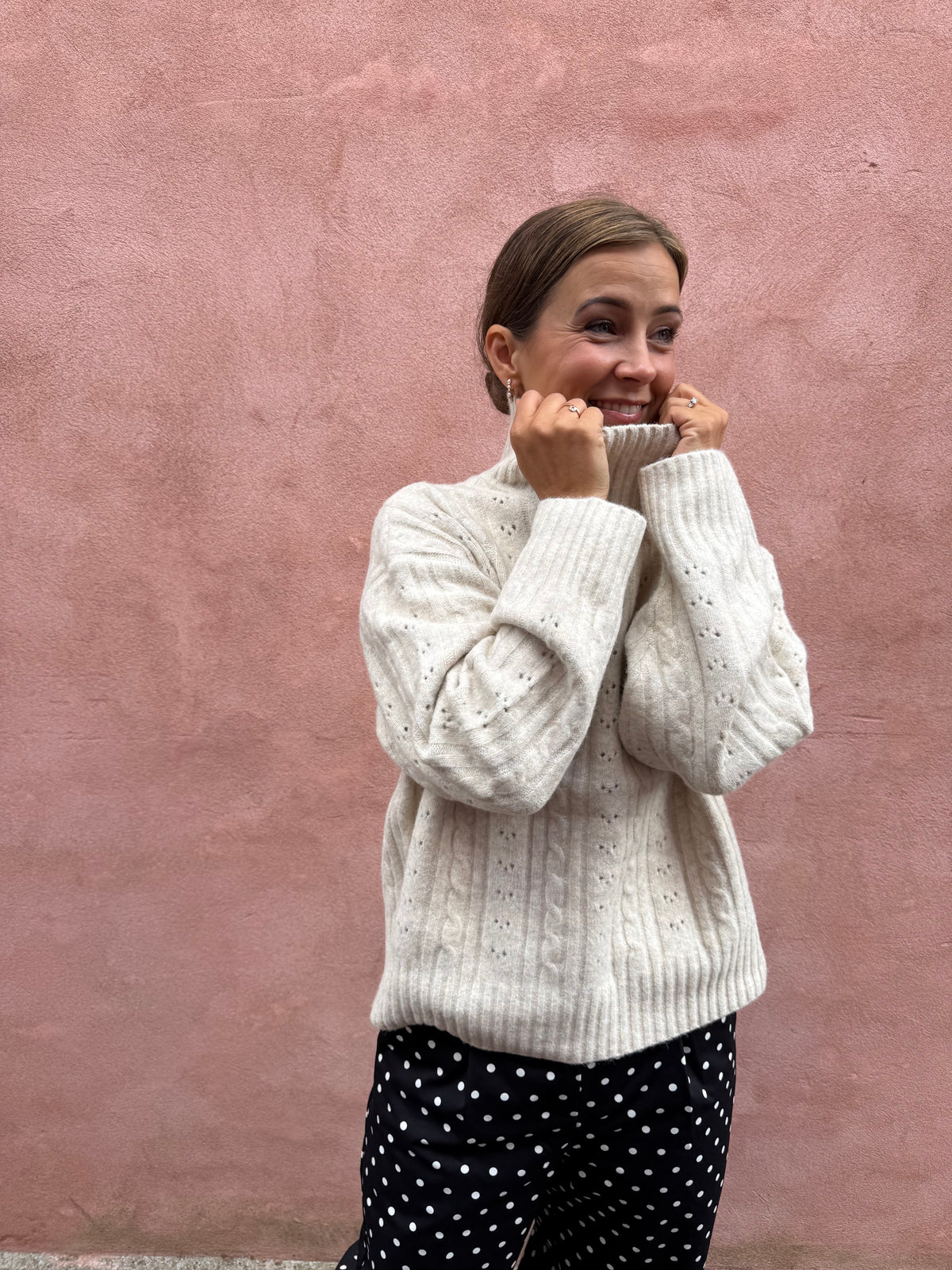 Anda Cable Knit Blouse - Ivory