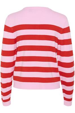 Sabi annemette cardigan pink/red stripes