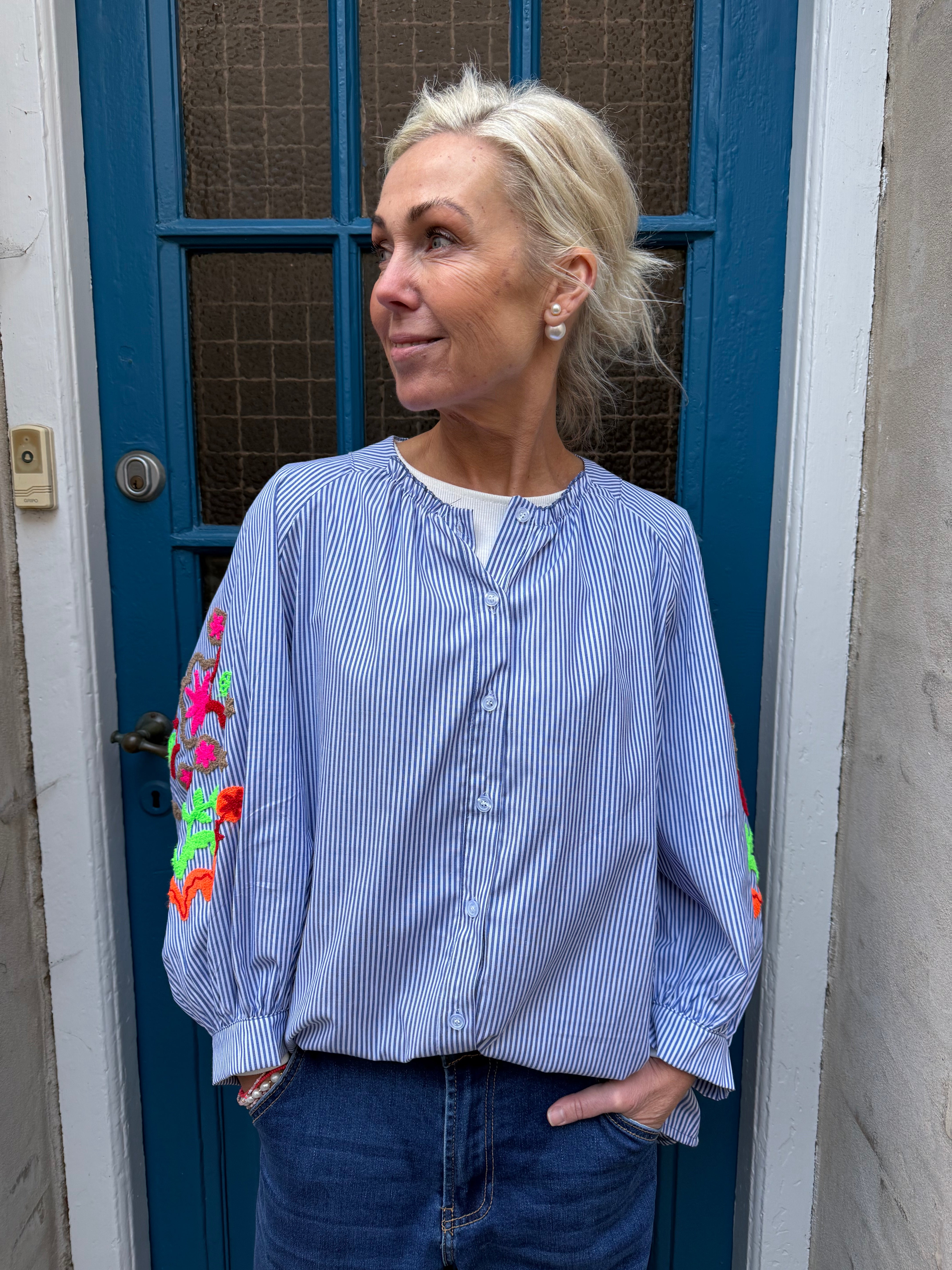 PREORDER-Aleta Shirt - Blue Denim Stripe