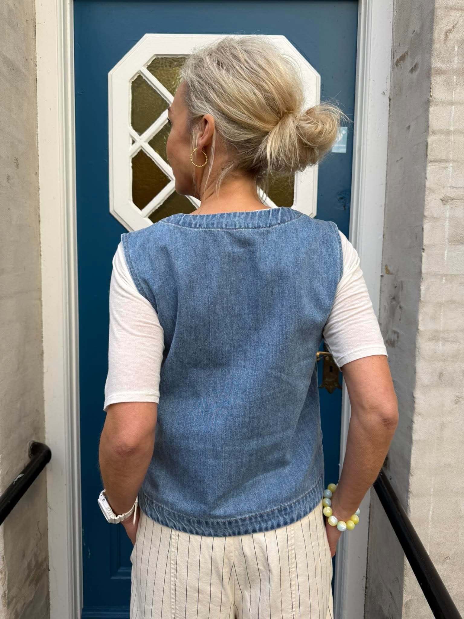 ROSIE DENIM TOP - Light Blue Denim