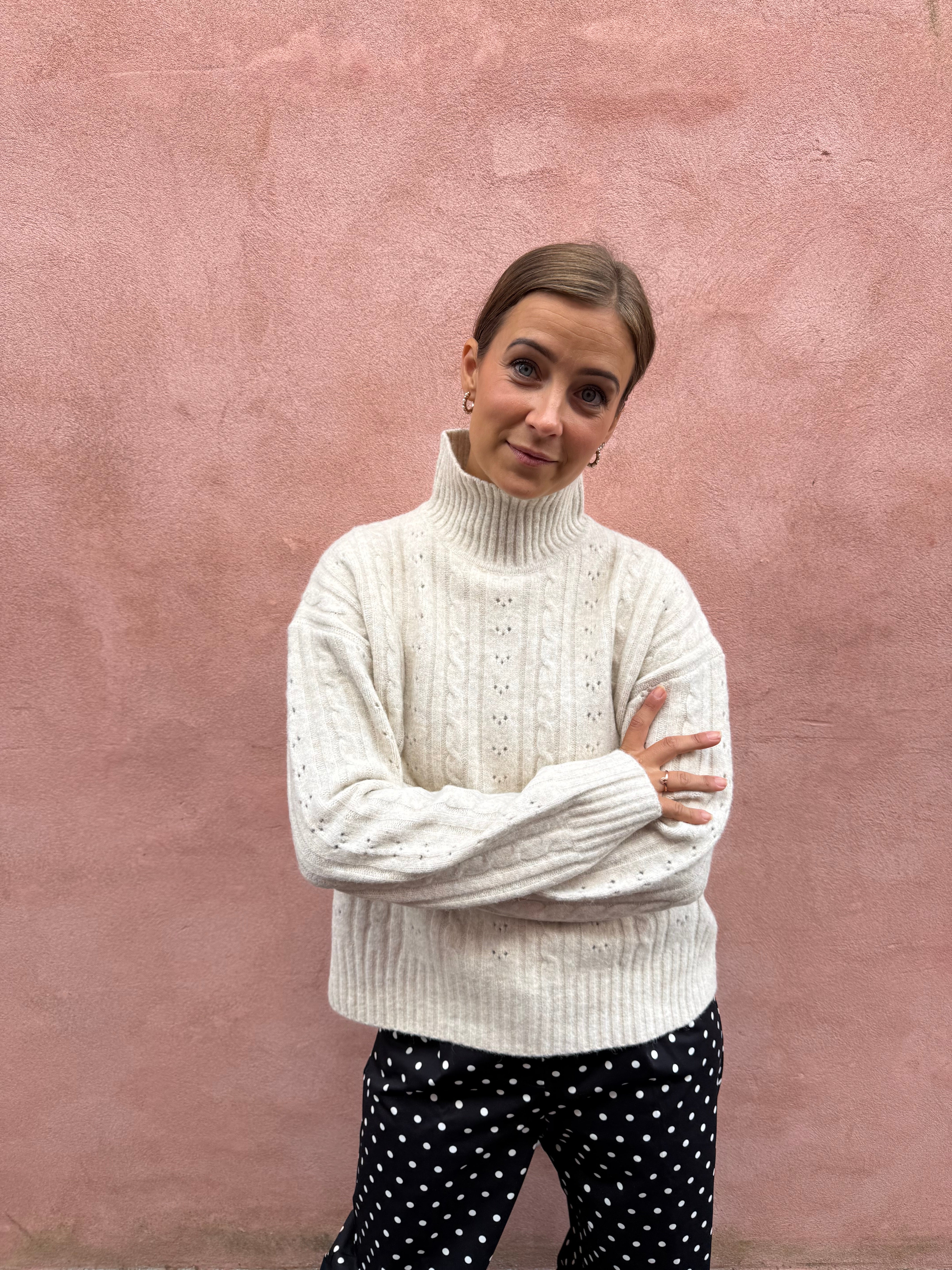 Anda Cable Knit Blouse - Ivory