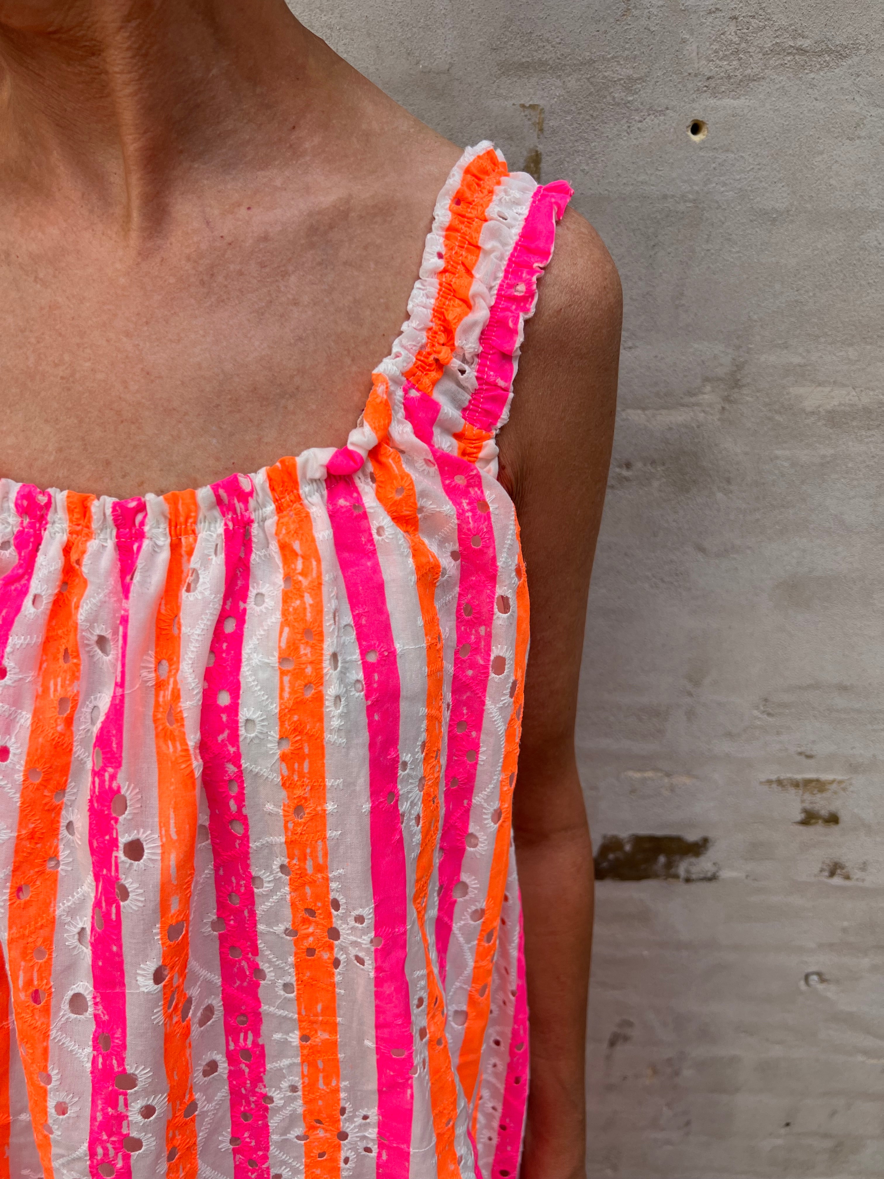 Camill dress orange pink stribe