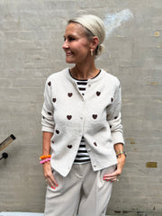 Vivi Cardigan - Beige Heart