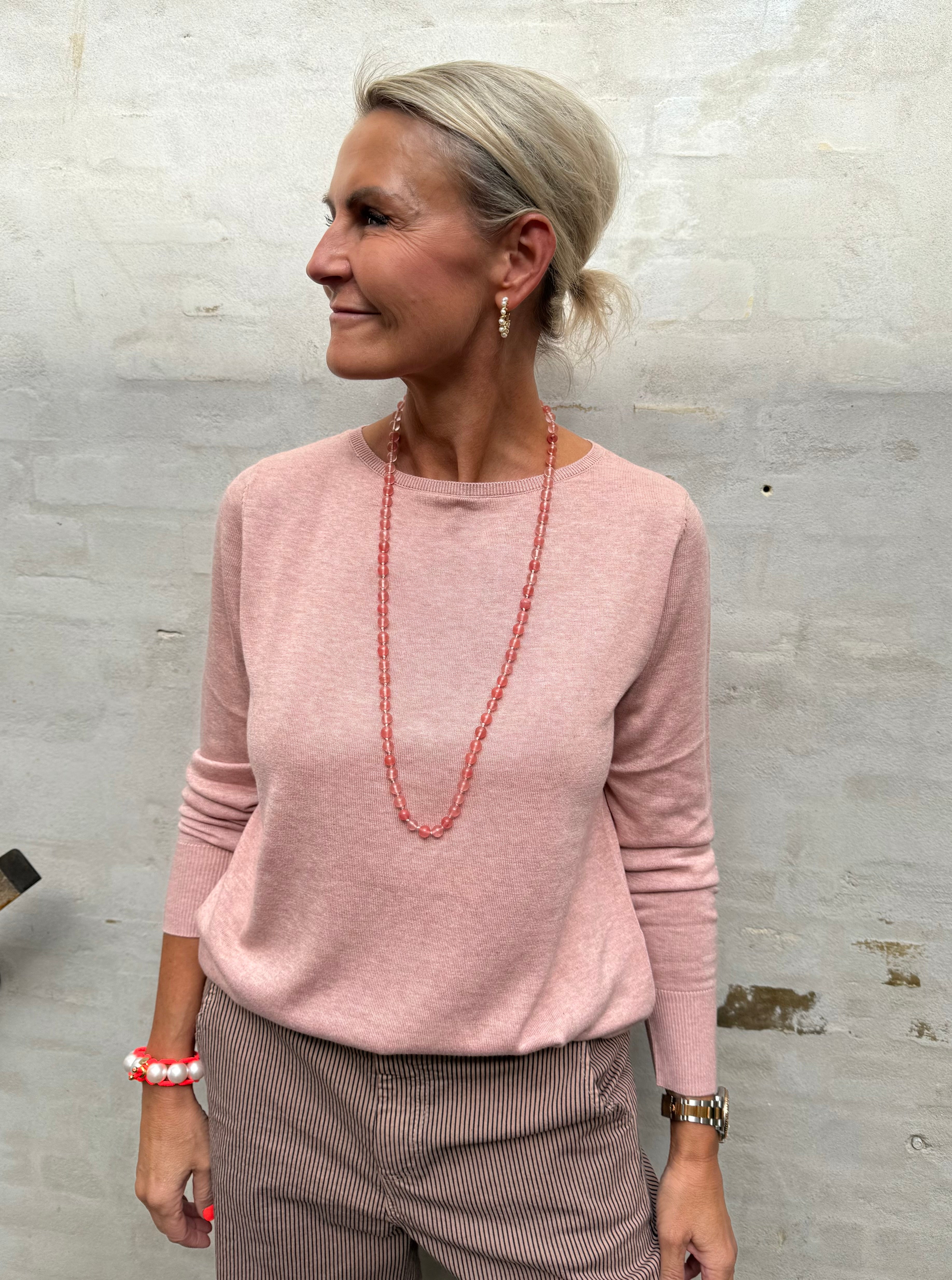 Perle halskæde lys coral