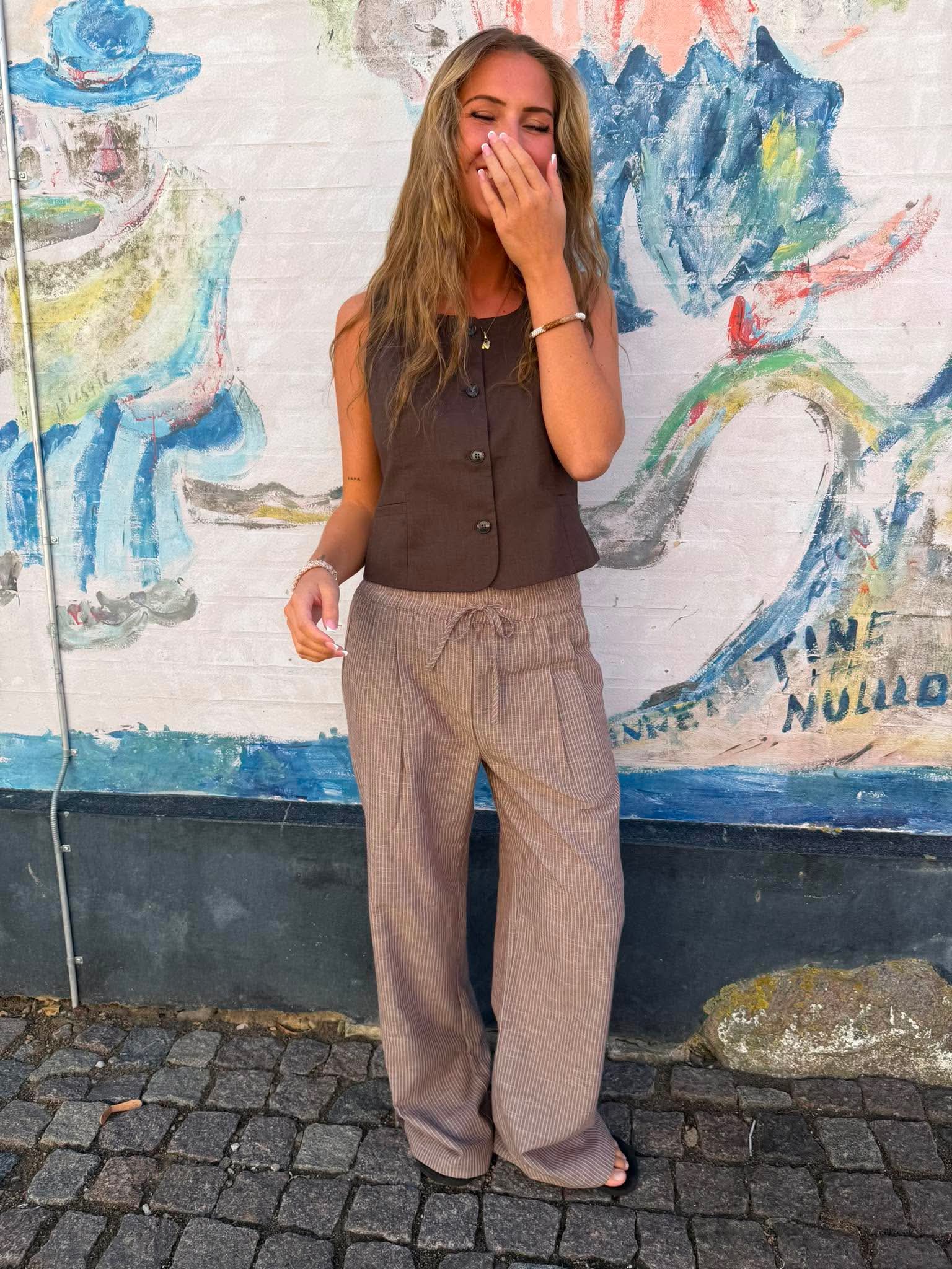 JihoCC Stripe Pant - Brown